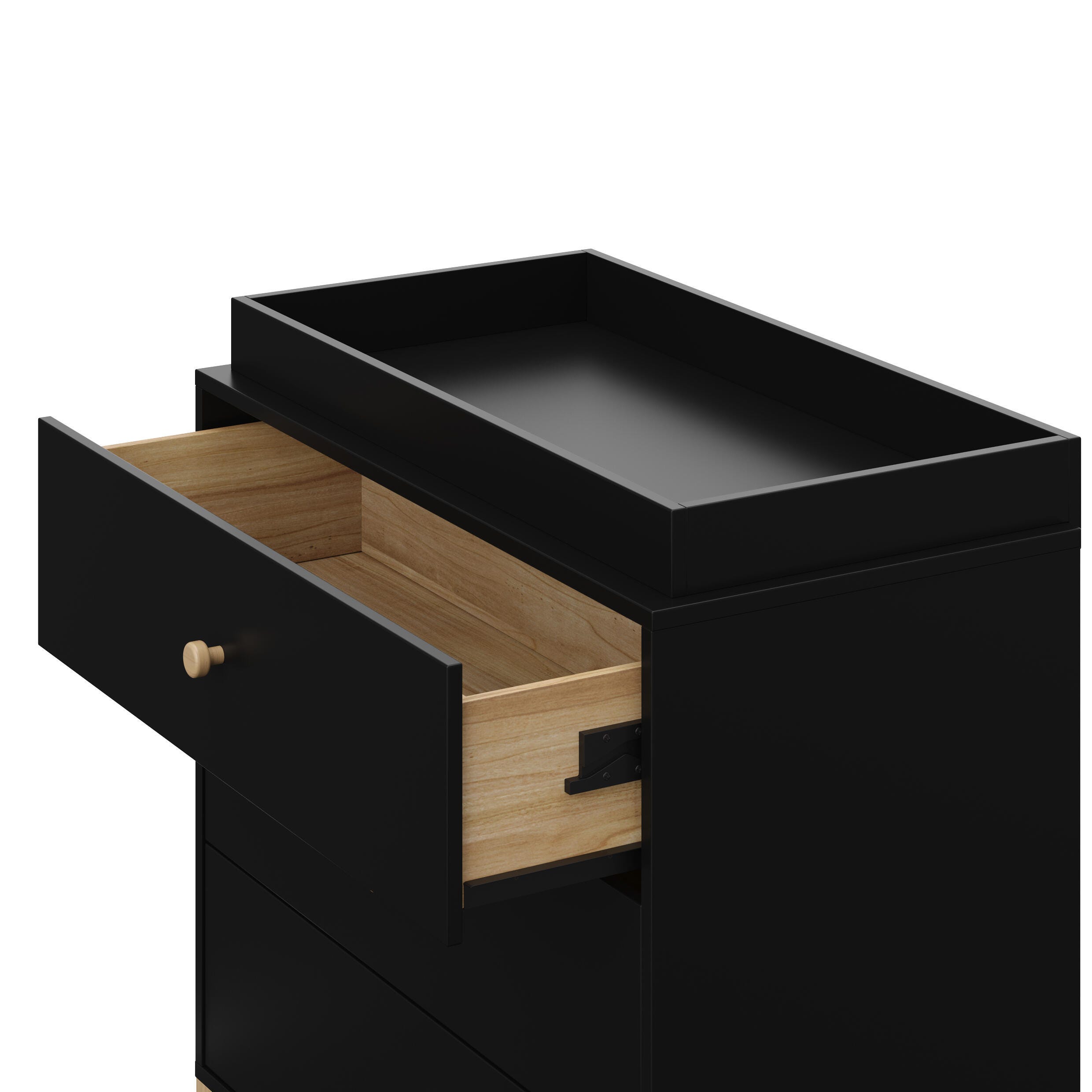 Storkcraft California 3 Drawer Chest of Drawers, Black/Driftwood, large