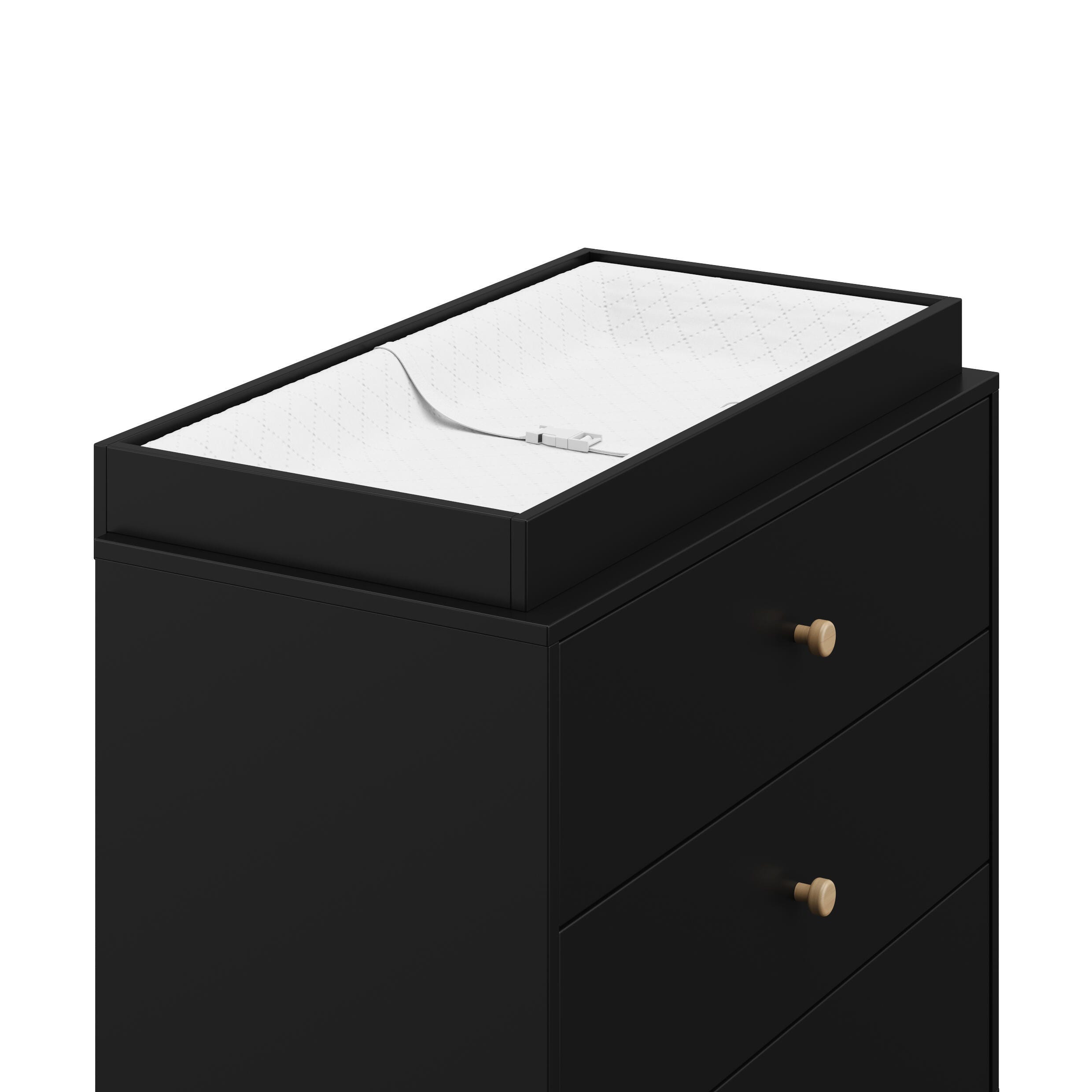 Storkcraft California 3 Drawer Chest of Drawers, Black/Driftwood, large