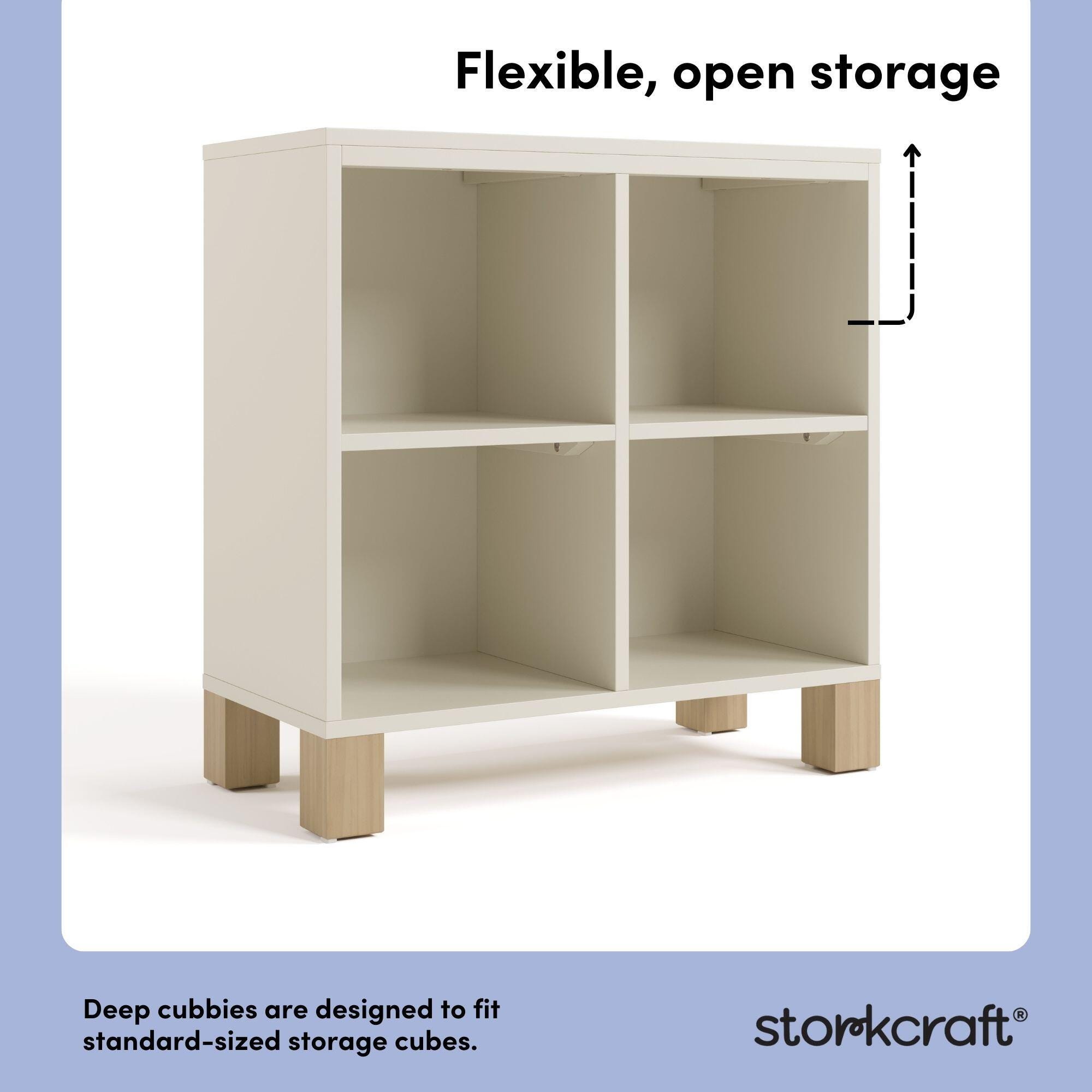 Storkcraft California Organizer Bookcase, Frosted Oat/Driftwood, large
