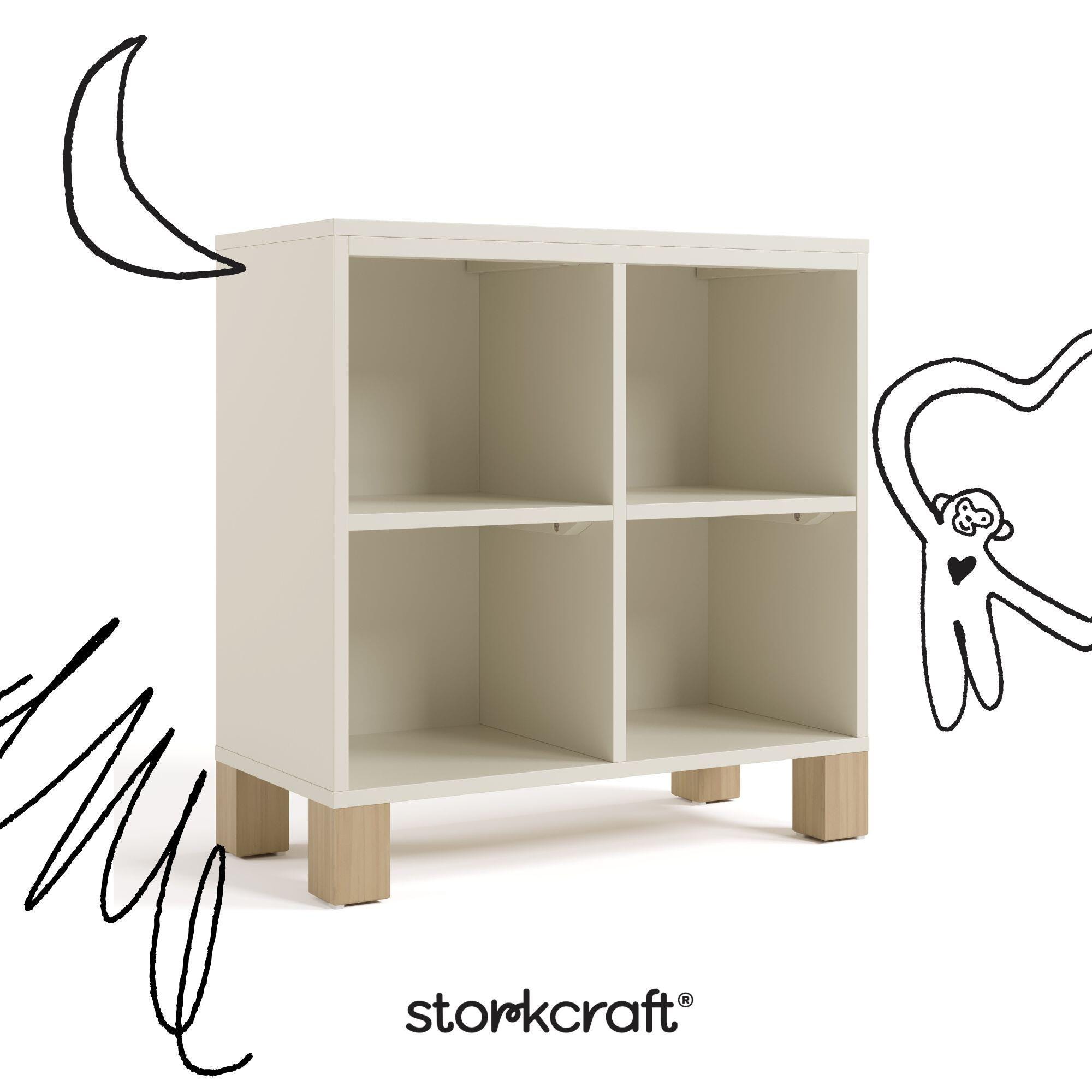 Storkcraft California Organizer Bookcase, Frosted Oat/Driftwood, large
