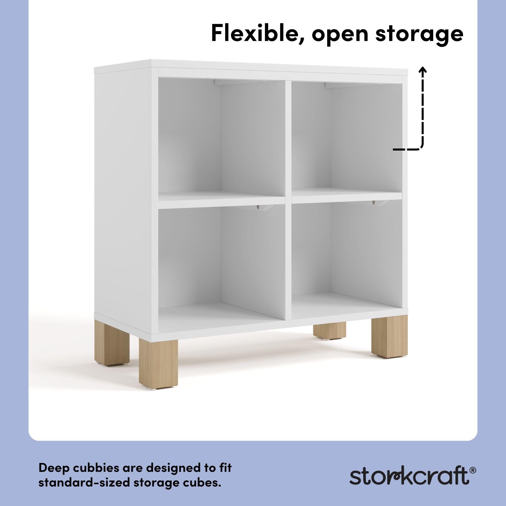 Storkcraft California Organizer Bookcase, White/Driftwood, large