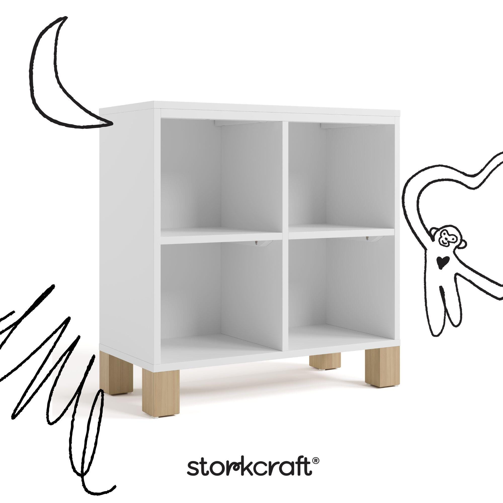 Storkcraft California Organizer Bookcase, White/Driftwood, large