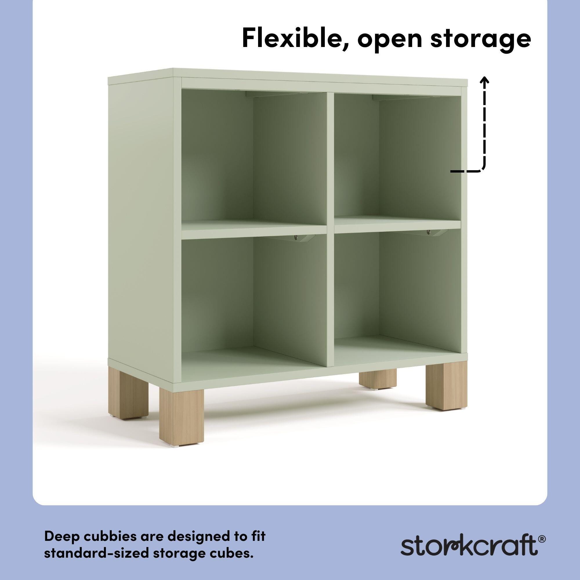 Storkcraft California Organizer Bookcase, Sage/Driftwood, large