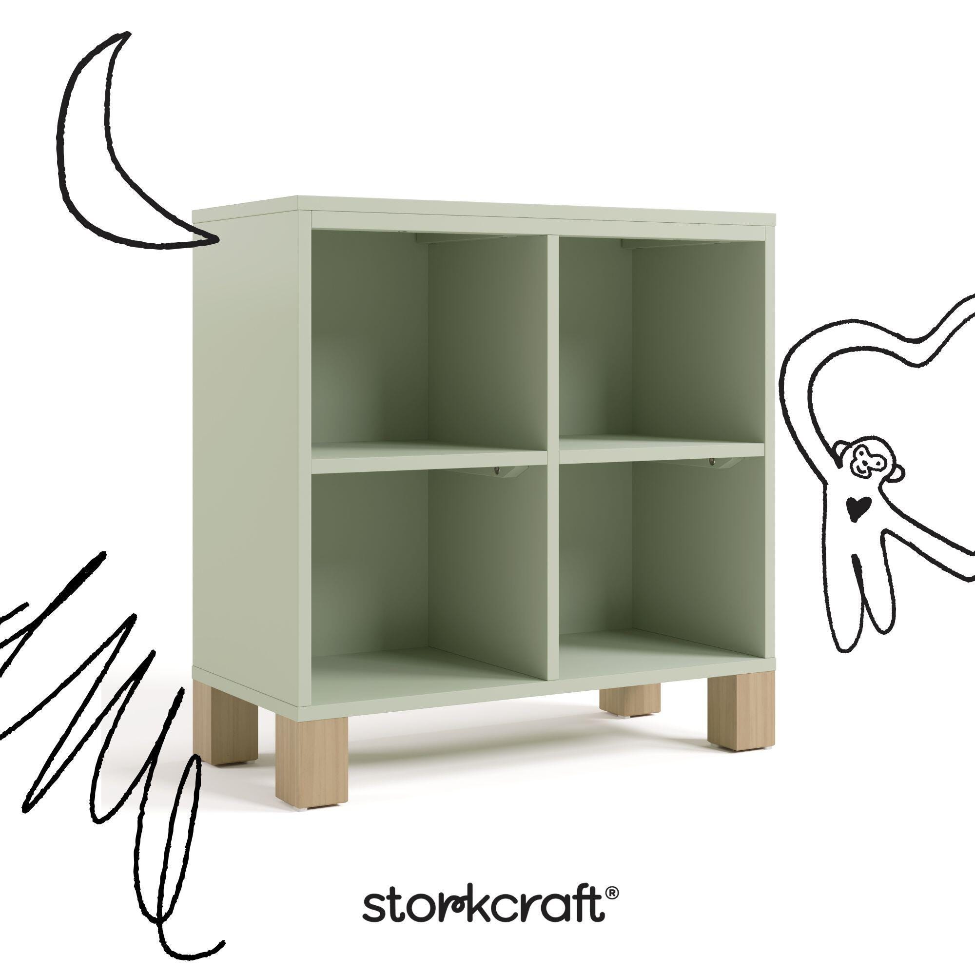 Storkcraft California Organizer Bookcase, Sage/Driftwood, large