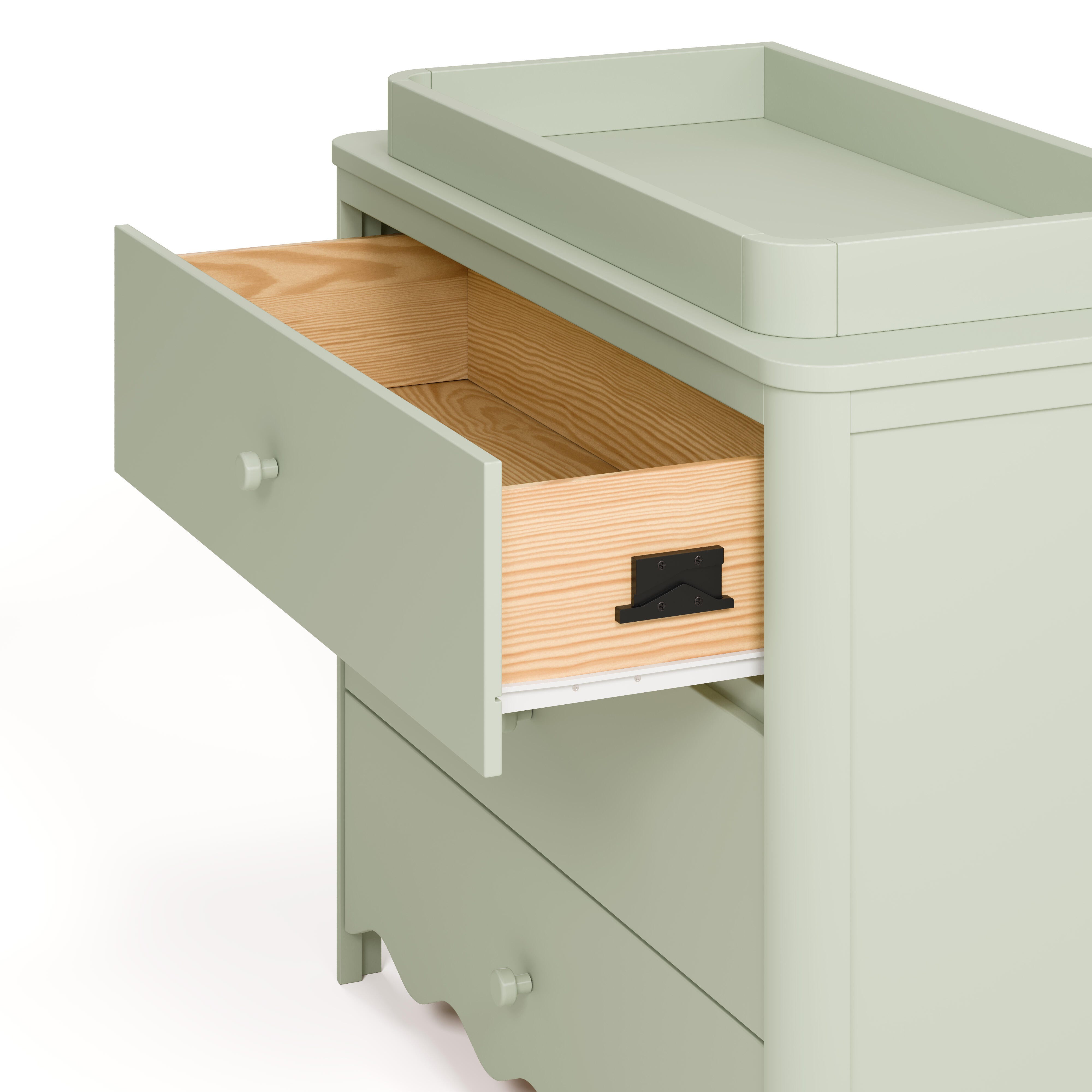Storkcraft Casablanca 3 Drawer Chest of Drawers, Sage, large