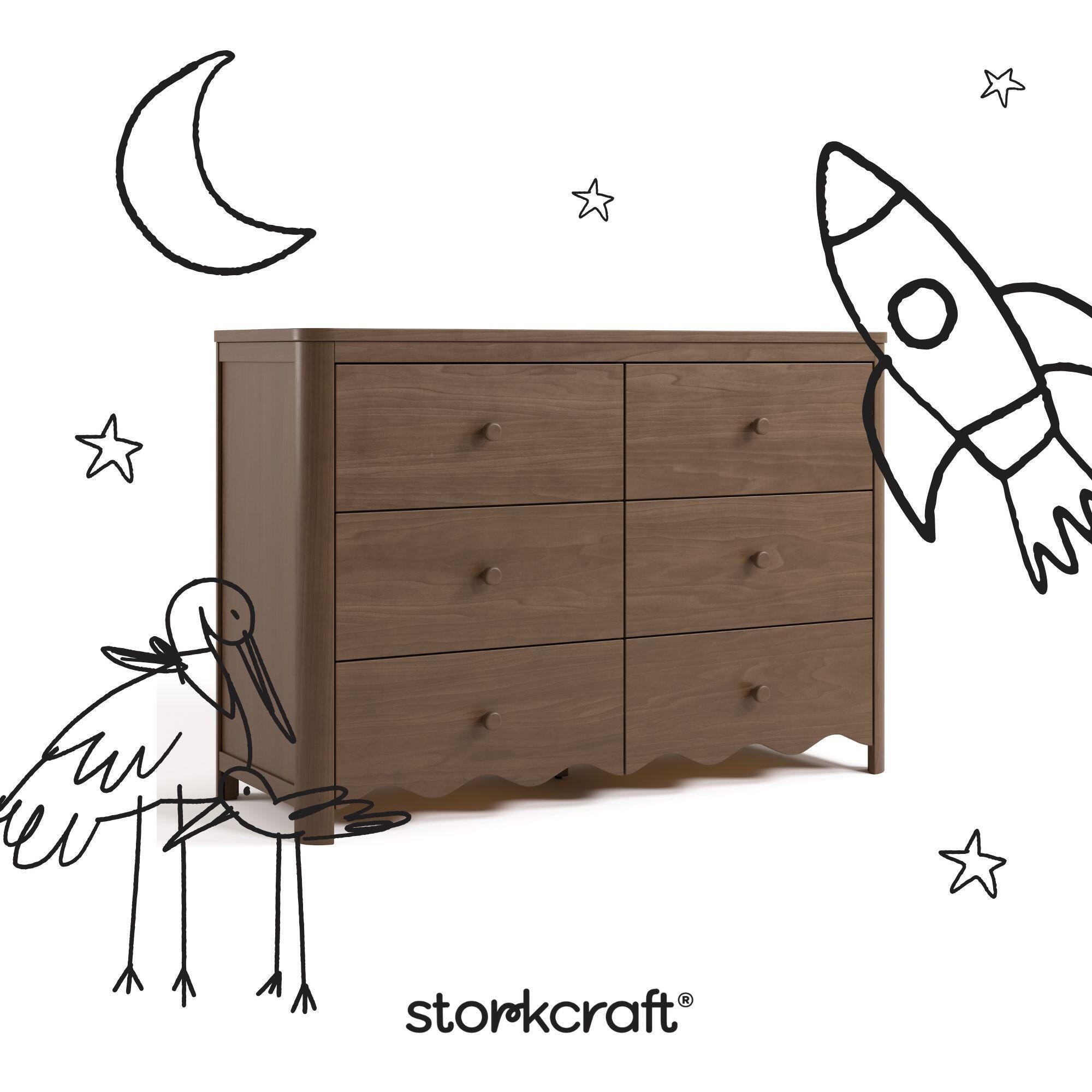 Storkcraft Casablanca 6 Drawer Dresser, Hazelnut, large