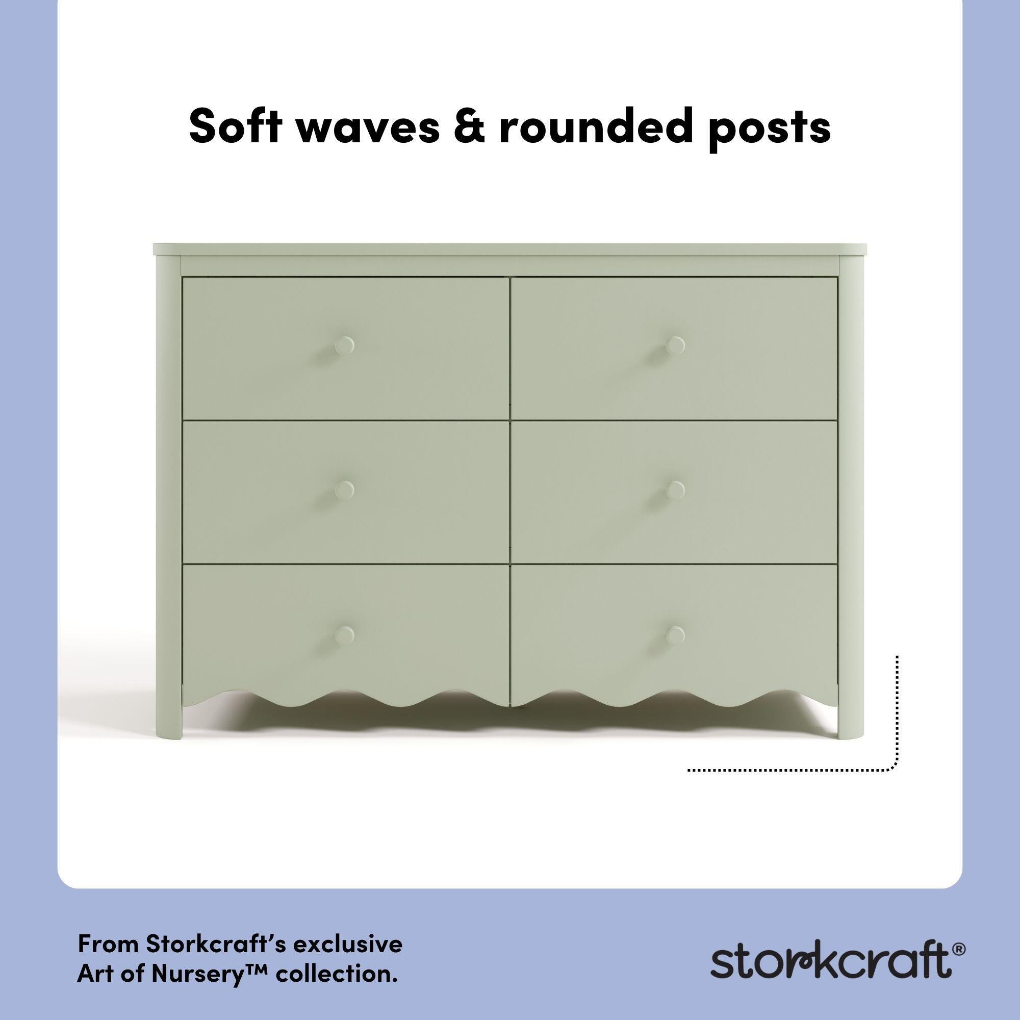 Storkcraft Casablanca 6 Drawer Dresser, Sage, large