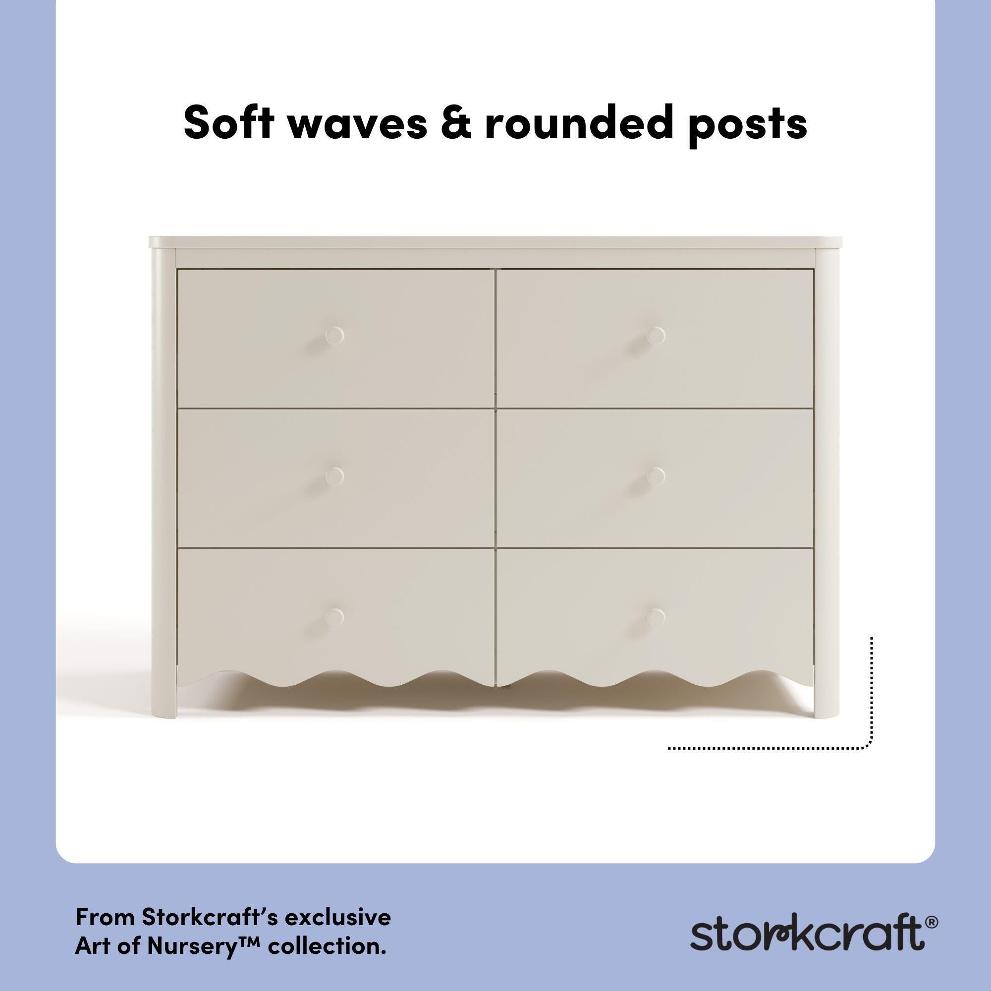 Storkcraft Casablanca 6 Drawer Dresser, Frosted Oat, large