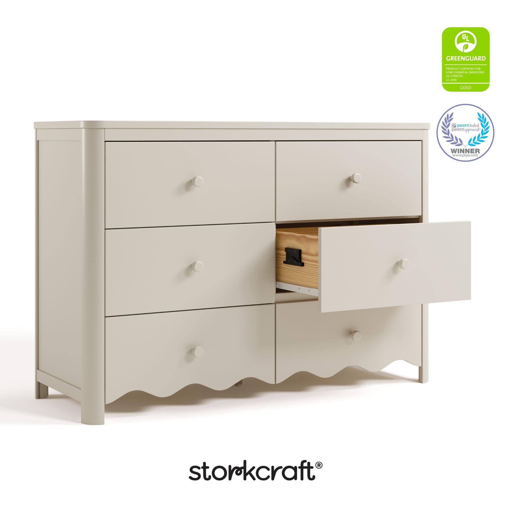 Storkcraft Casablanca 6 Drawer Dresser, Frosted Oat, large