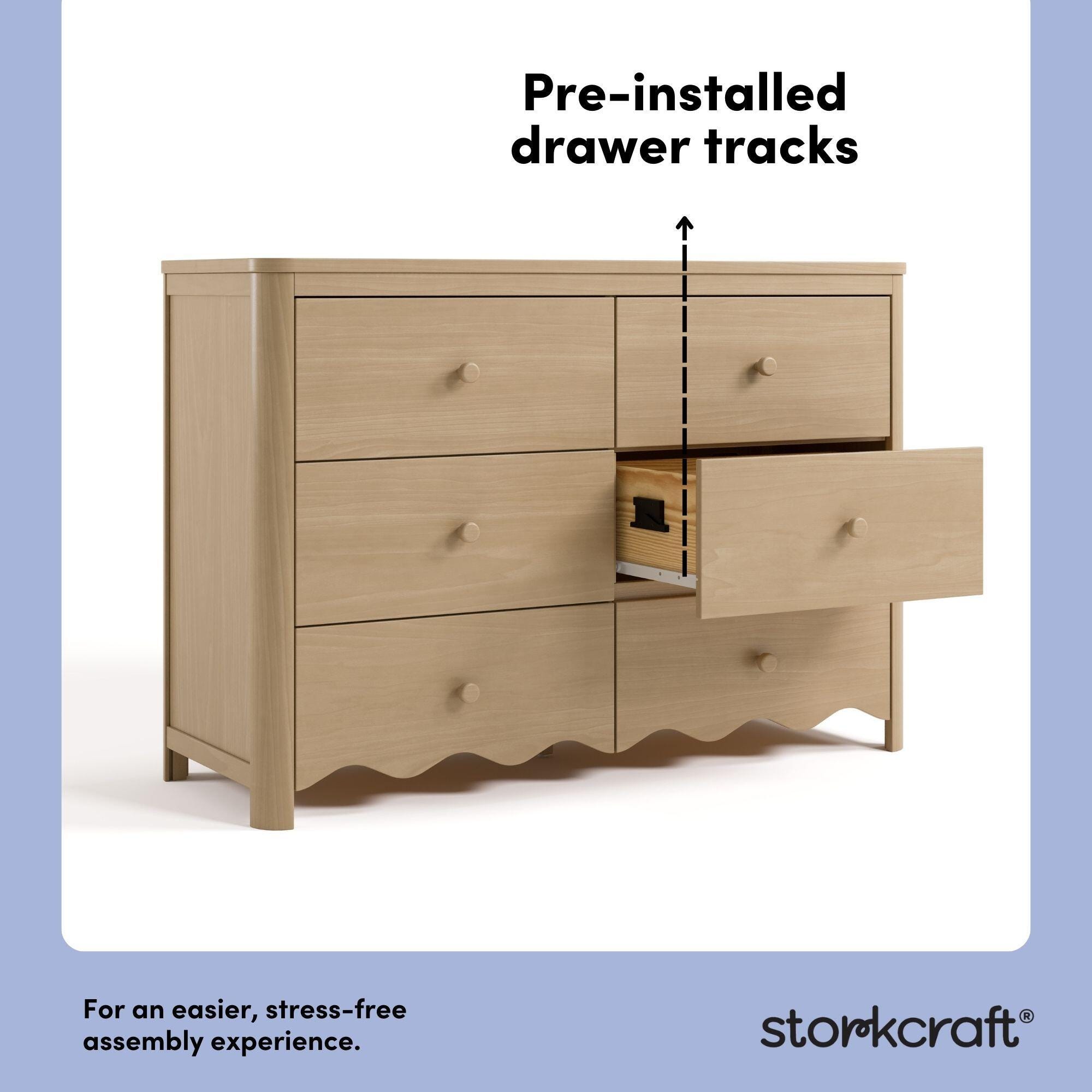 Storkcraft Casablanca 6 Drawer Dresser, Driftwood, large