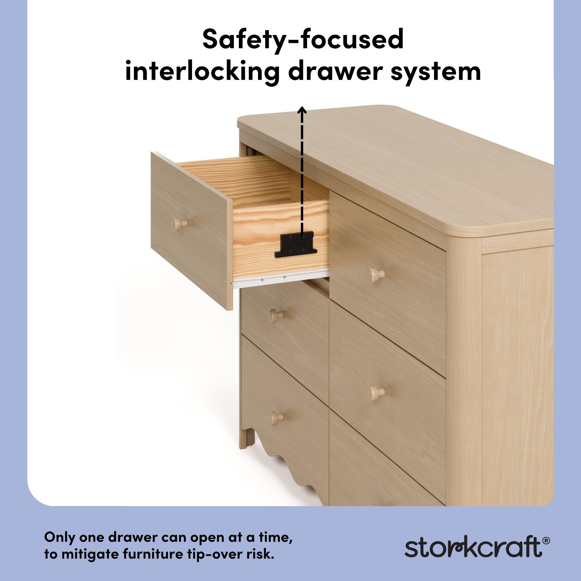 Storkcraft Casablanca 6 Drawer Dresser, Driftwood, large