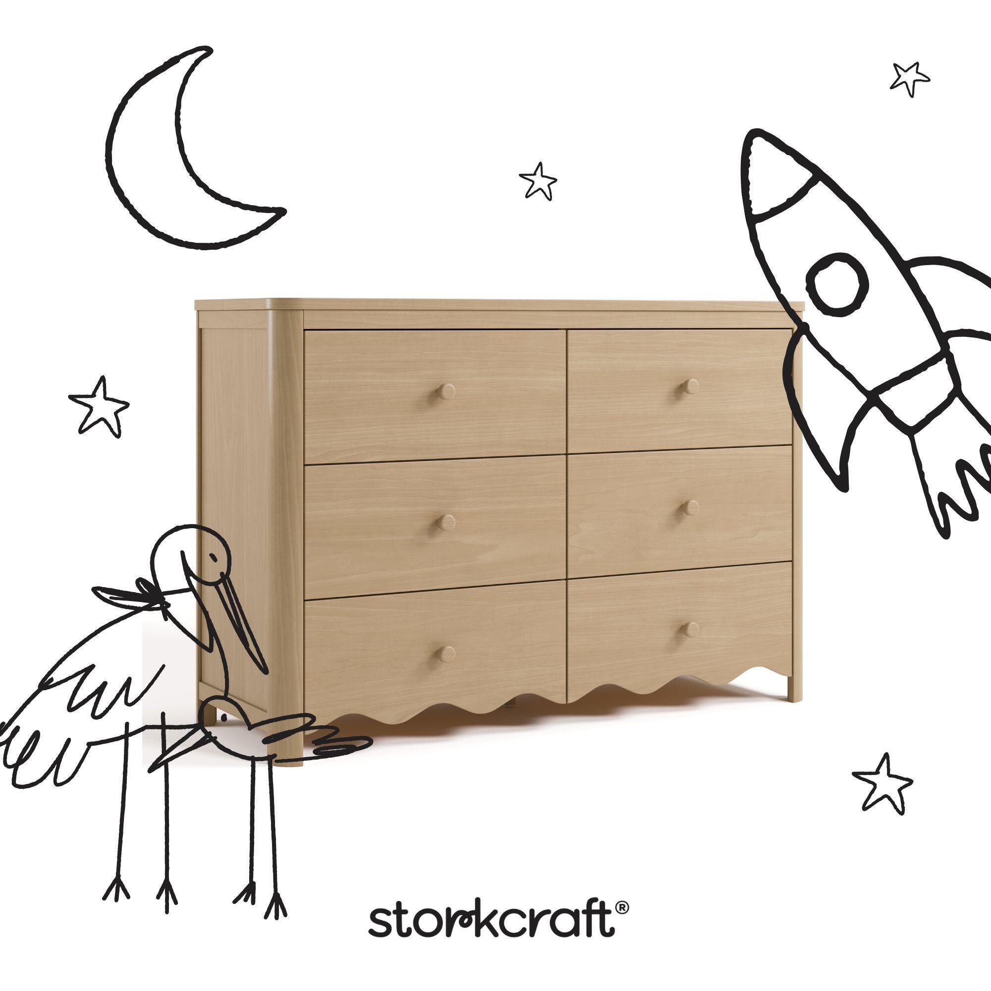 Storkcraft Casablanca 6 Drawer Dresser, Driftwood, large