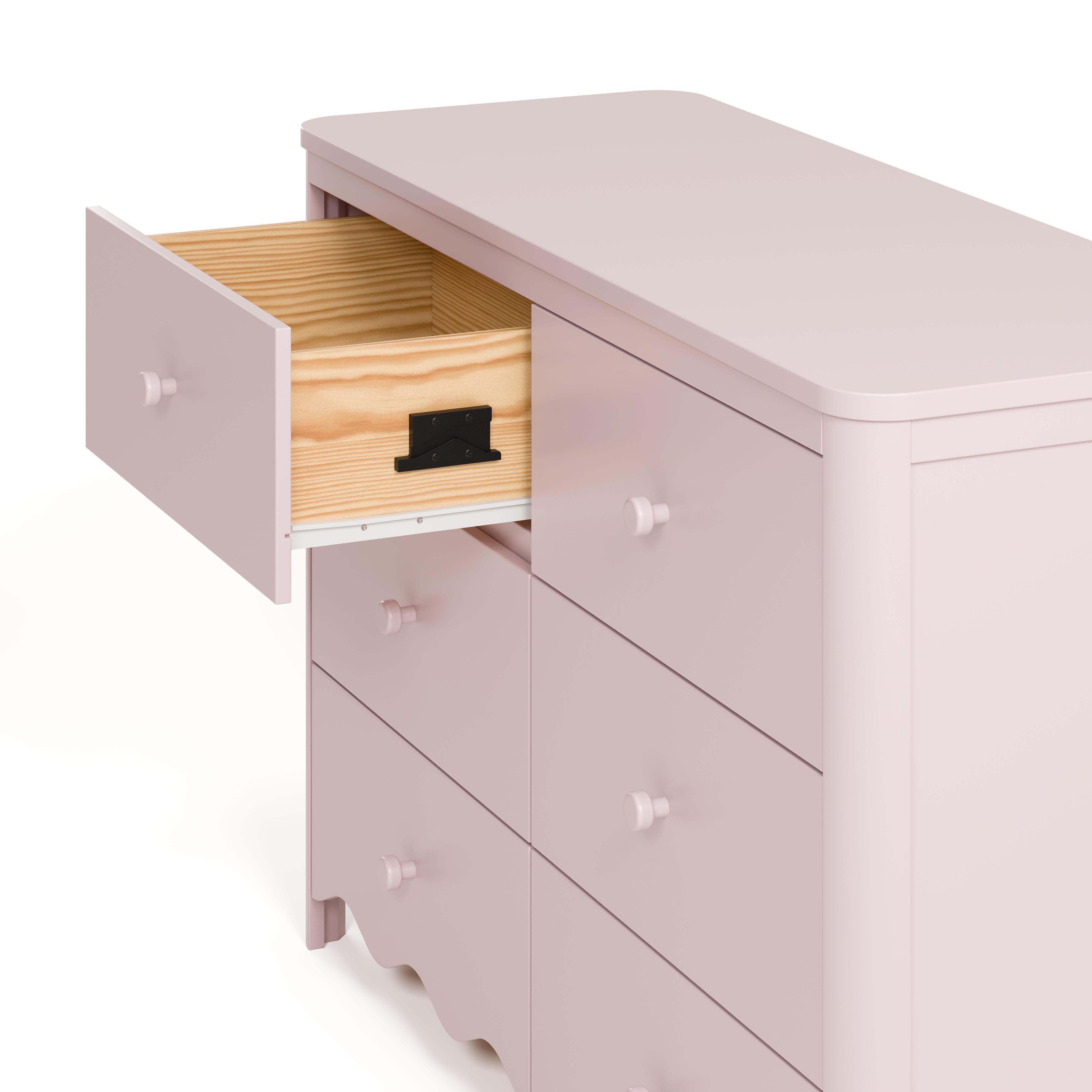 Storkcraft Casablanca 6 Drawer Dresser, Blush, large