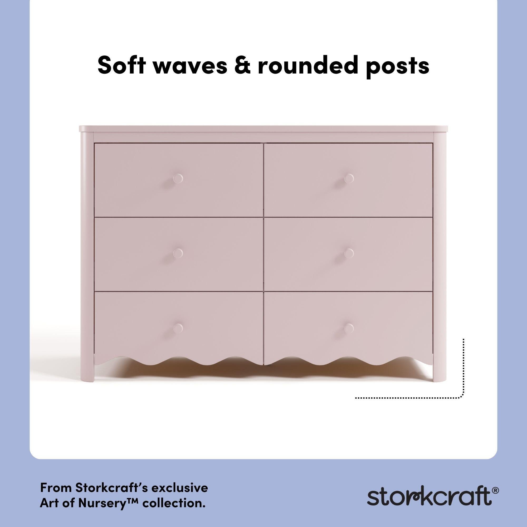 Storkcraft Casablanca 6 Drawer Dresser, Blush, large