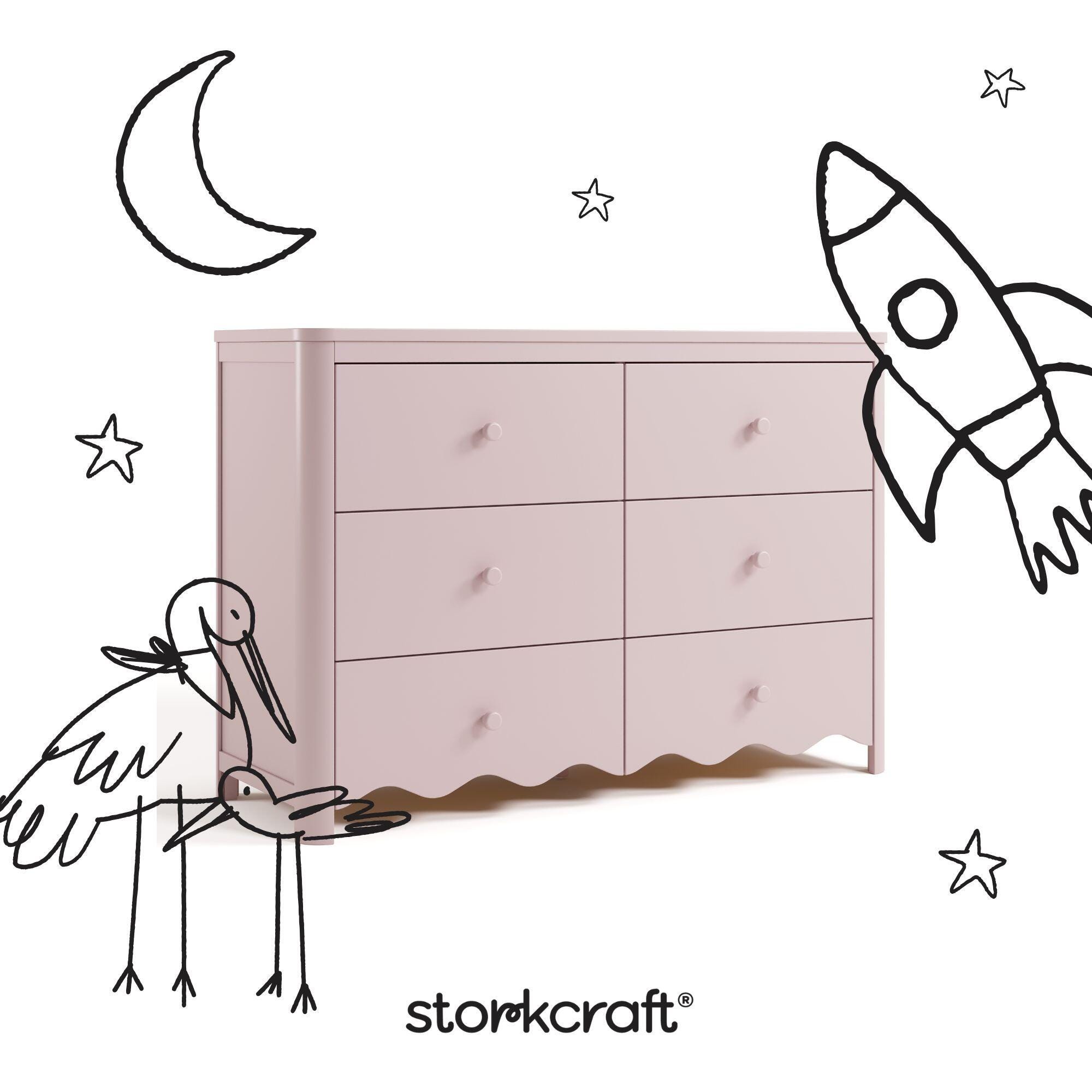 Storkcraft Casablanca 6 Drawer Dresser, Blush, large