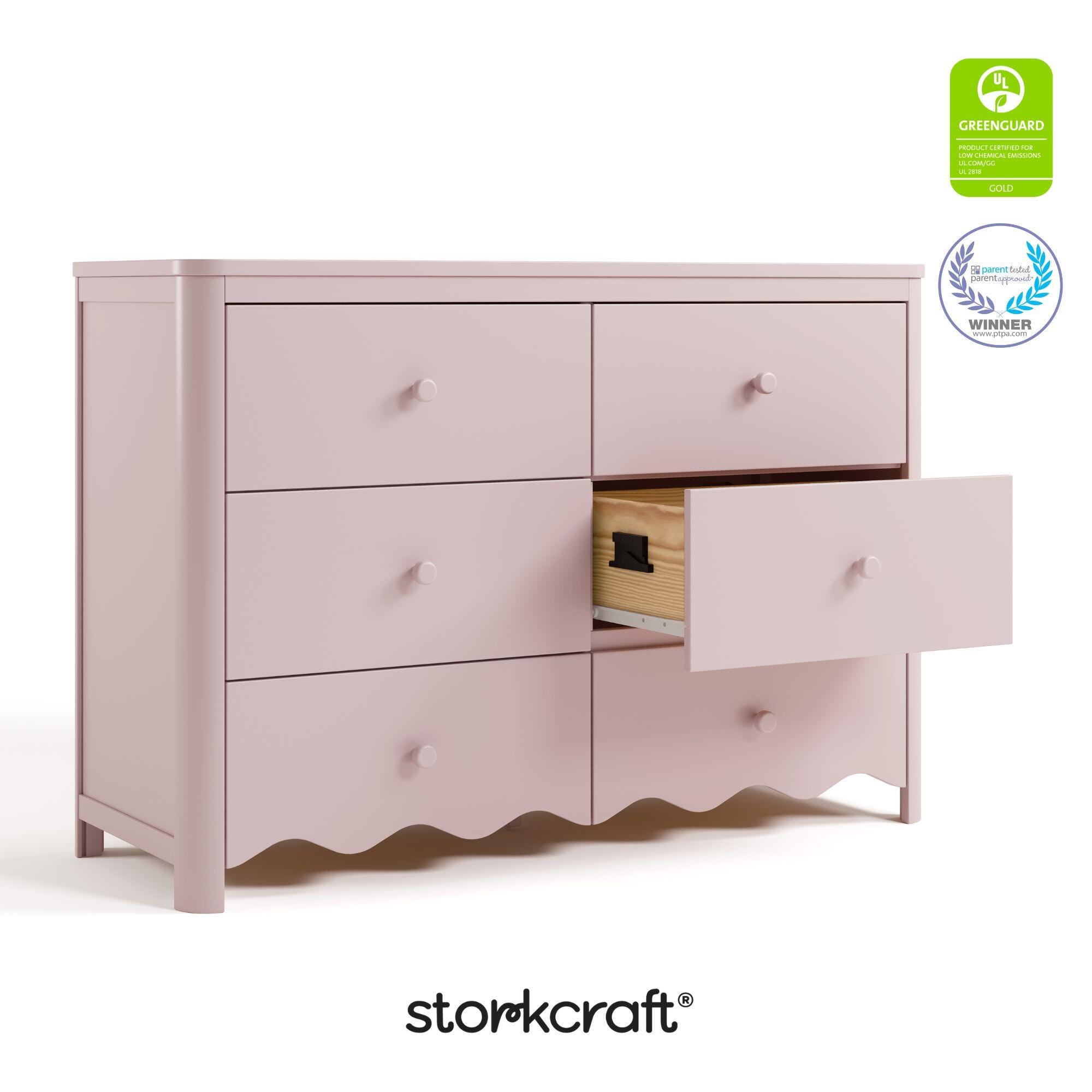 Storkcraft Casablanca 6 Drawer Dresser, Blush, large