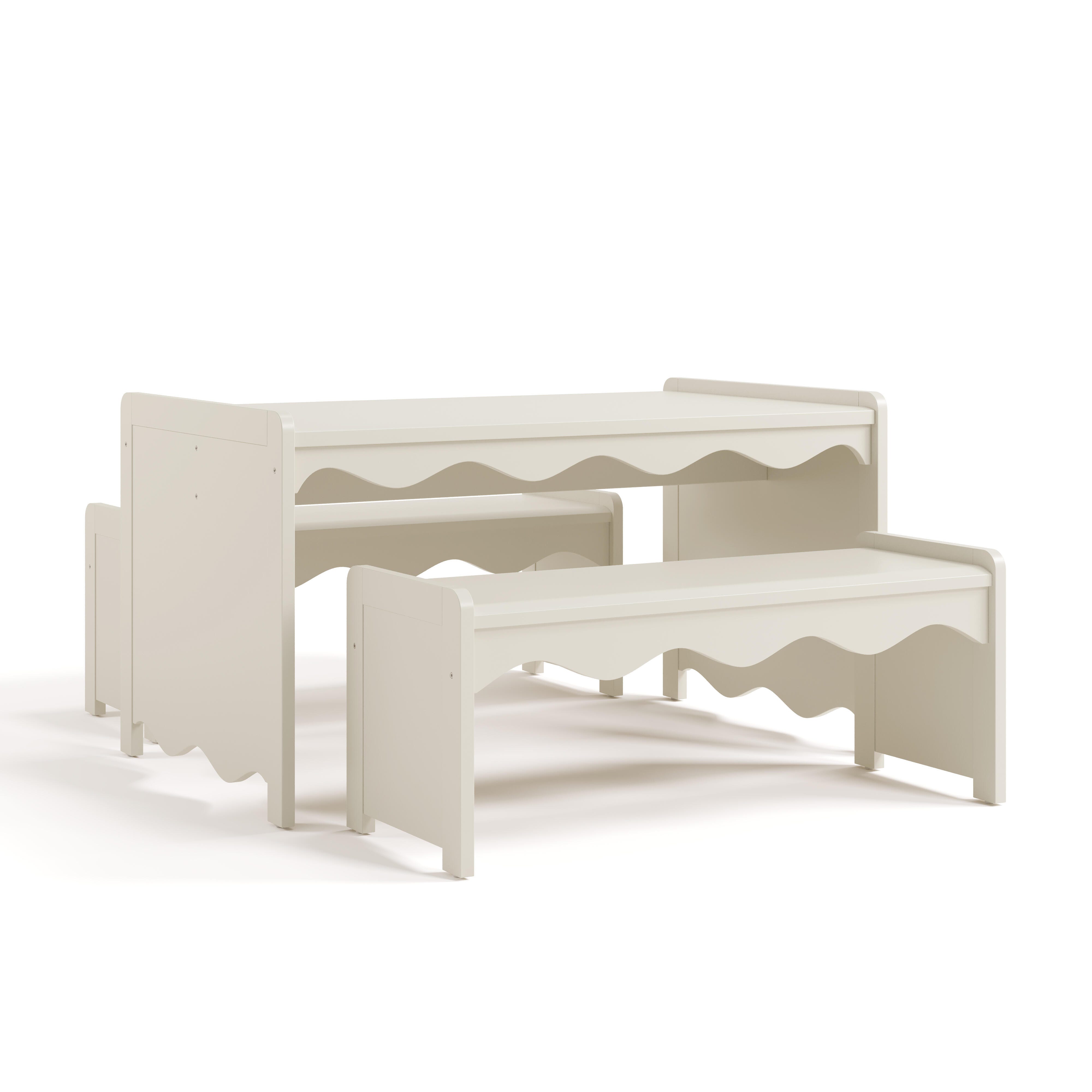 Storkcraft Casablanca Kids Table and Bench Set, Frosted Oat, large