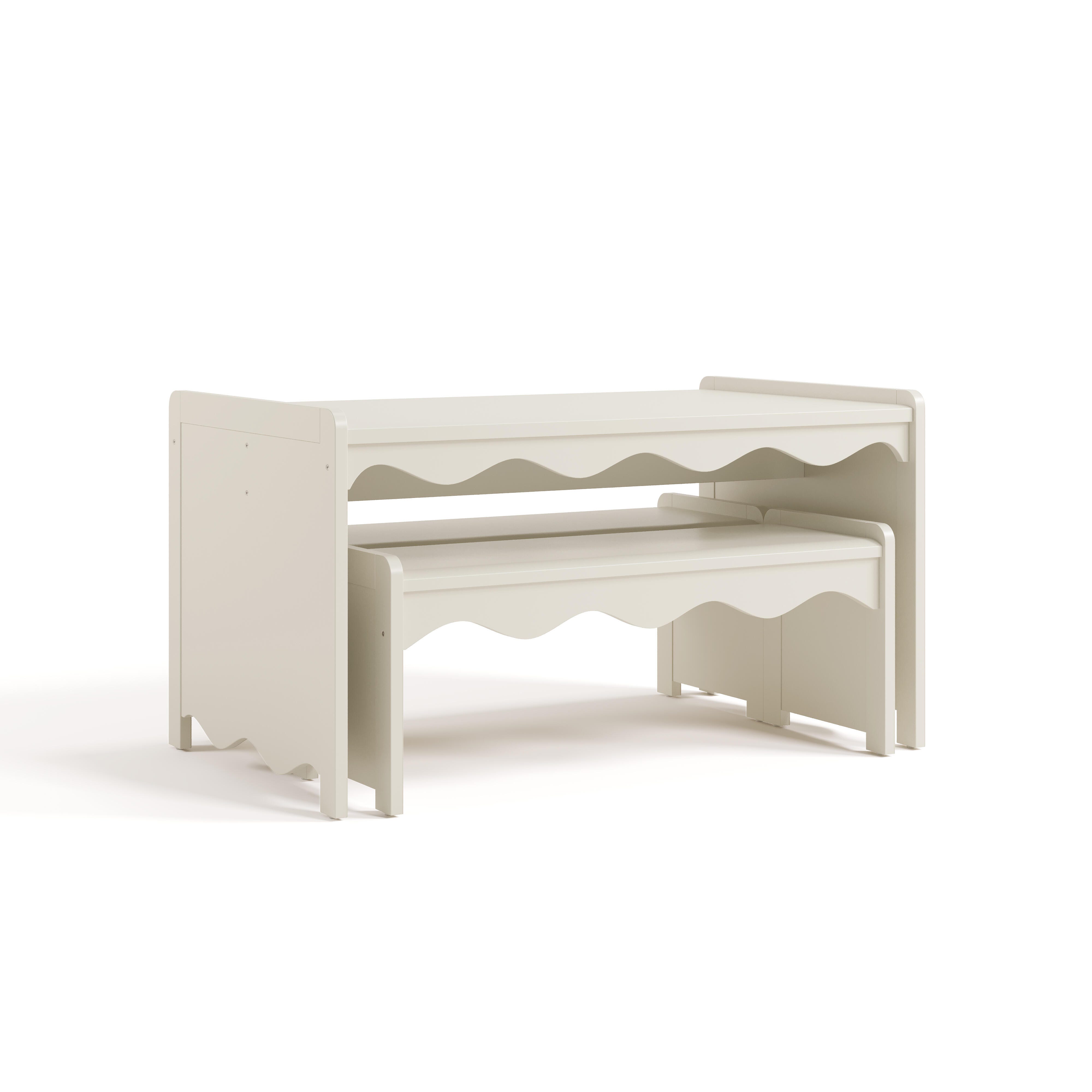 Storkcraft Casablanca Kids Table and Bench Set, Frosted Oat, large