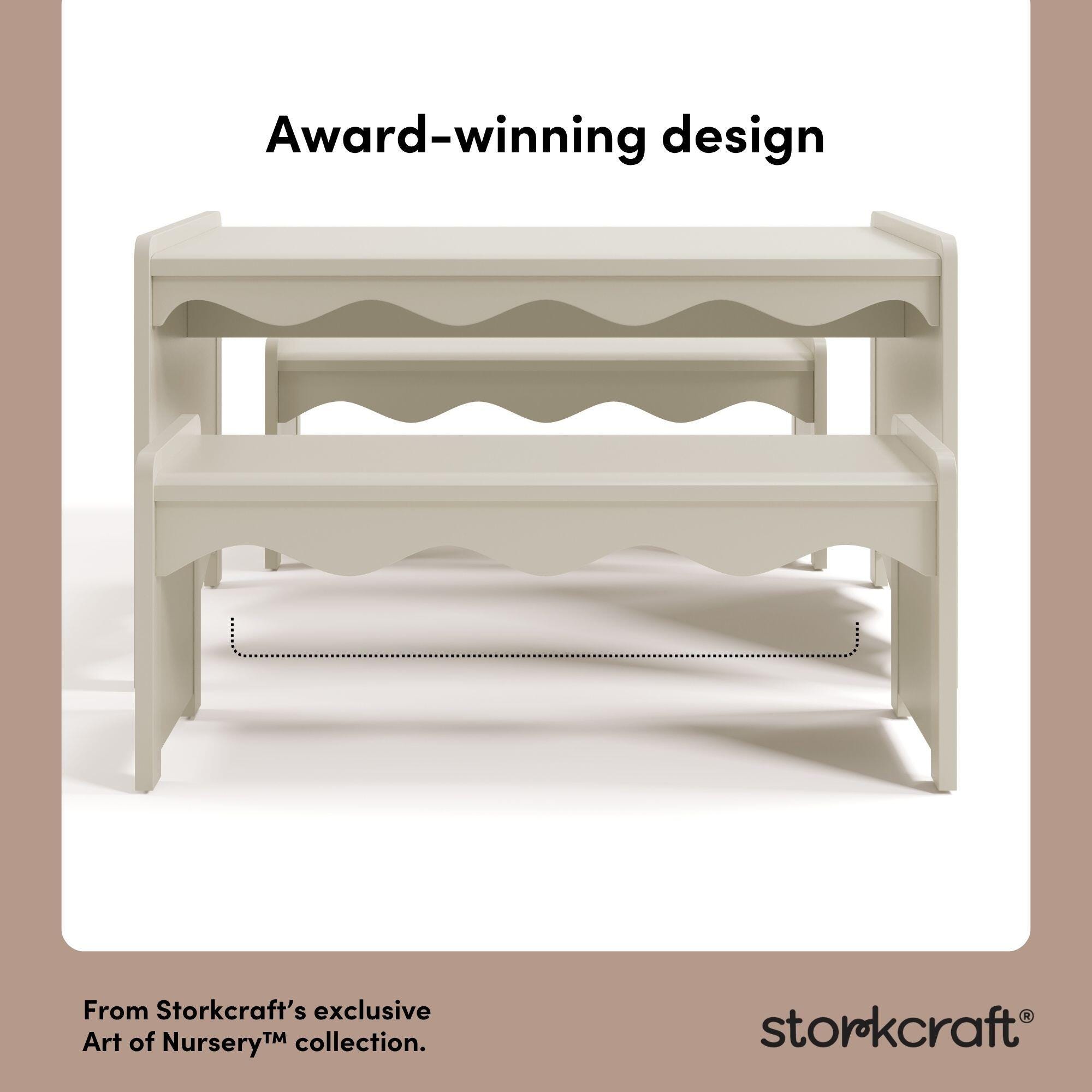 Storkcraft Casablanca Kids Table and Bench Set, Frosted Oat, large