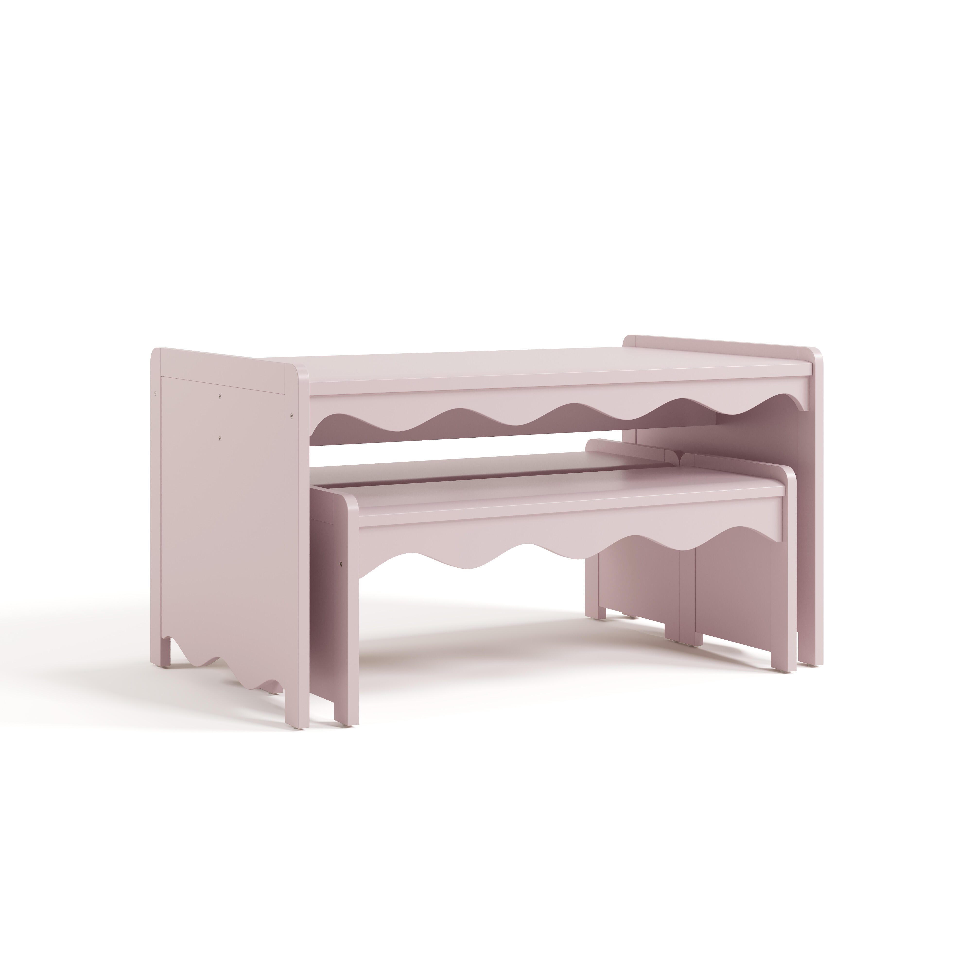 Storkcraft Casablanca Kids Table and Bench Set, Blush, large