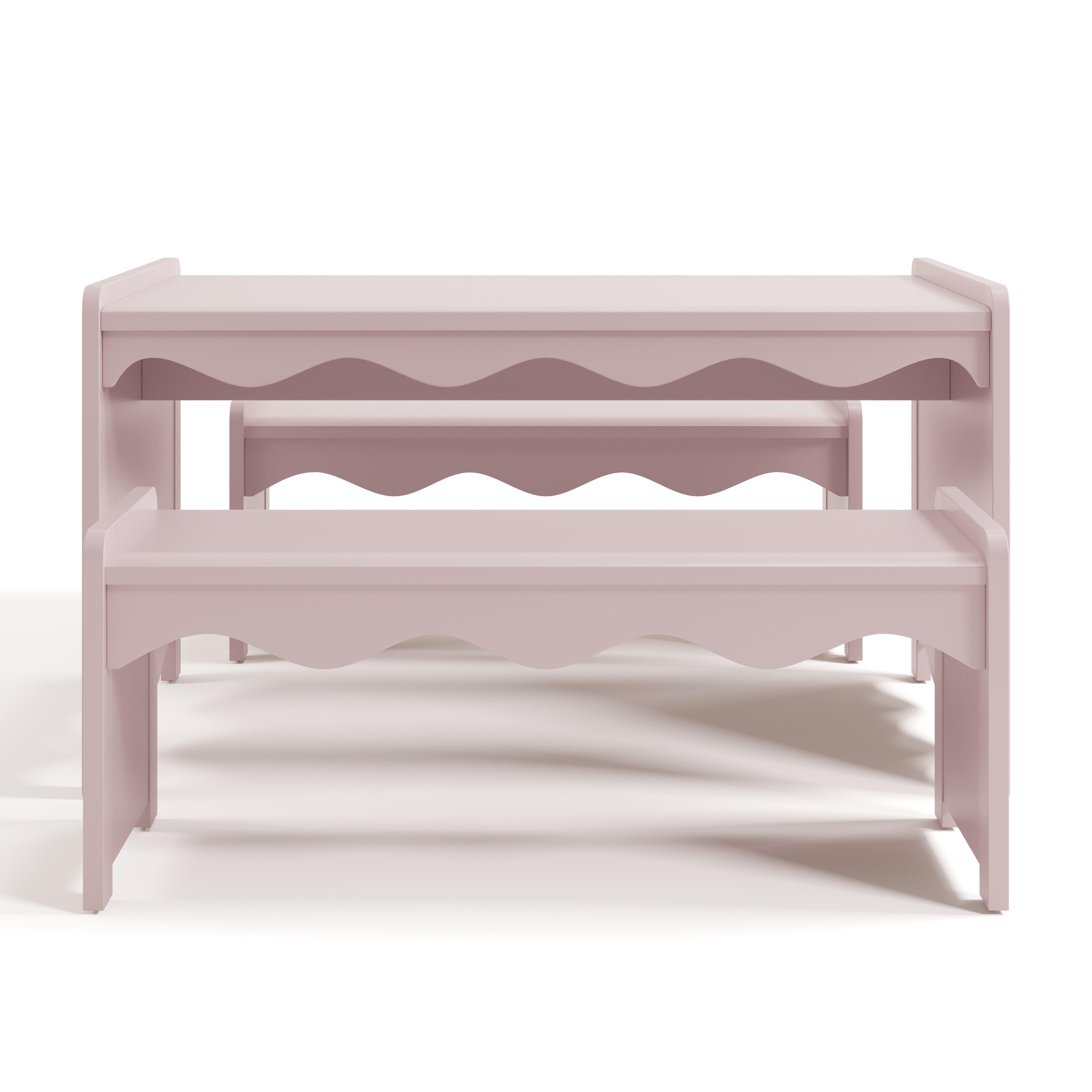 Storkcraft Casablanca Kids Table and Bench Set, Blush, large