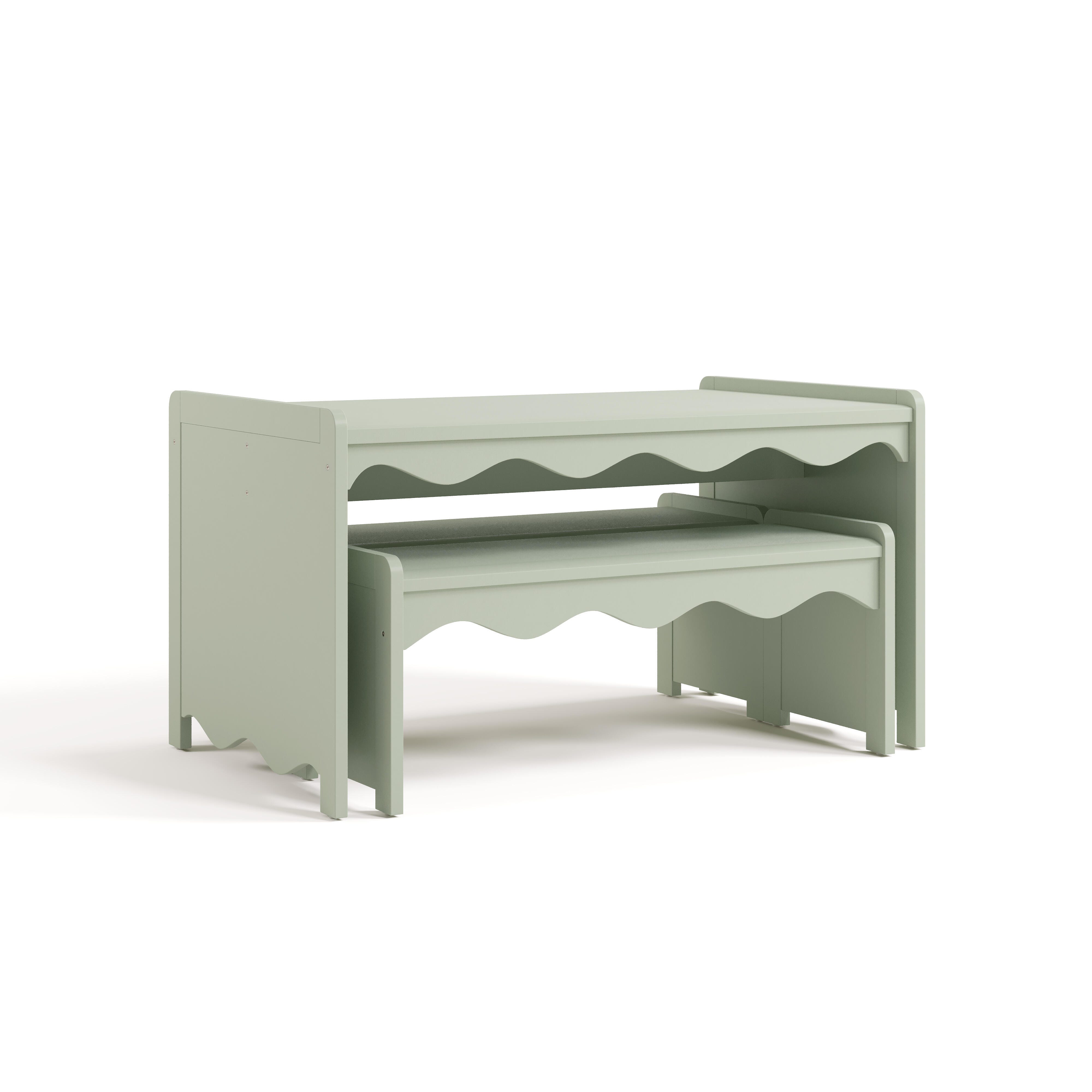 Storkcraft Casablanca Kids Table and Bench Set, Sage, large
