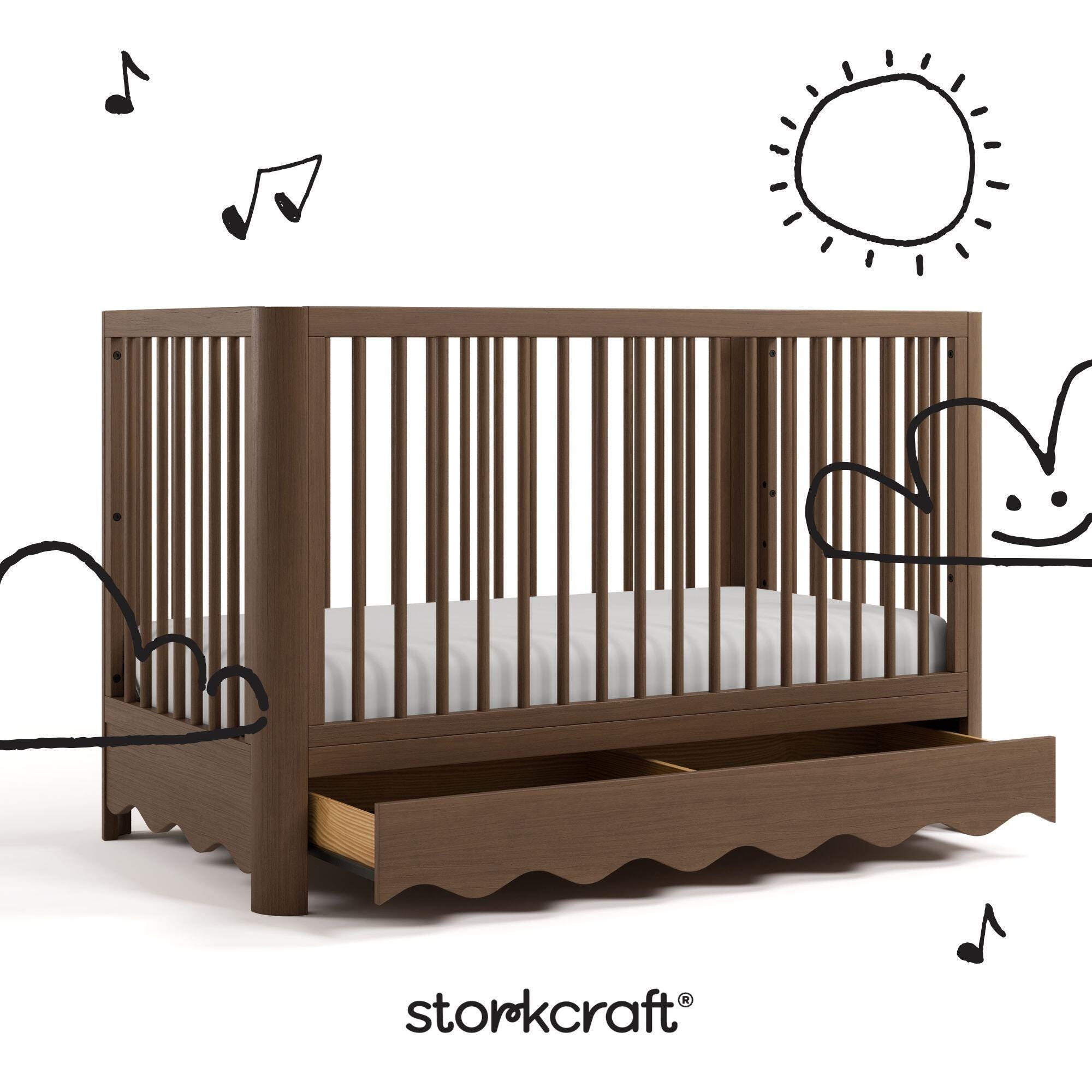 Storkcraft Casablanca Deluxe 5-in-1 Convertible Crib with Storage