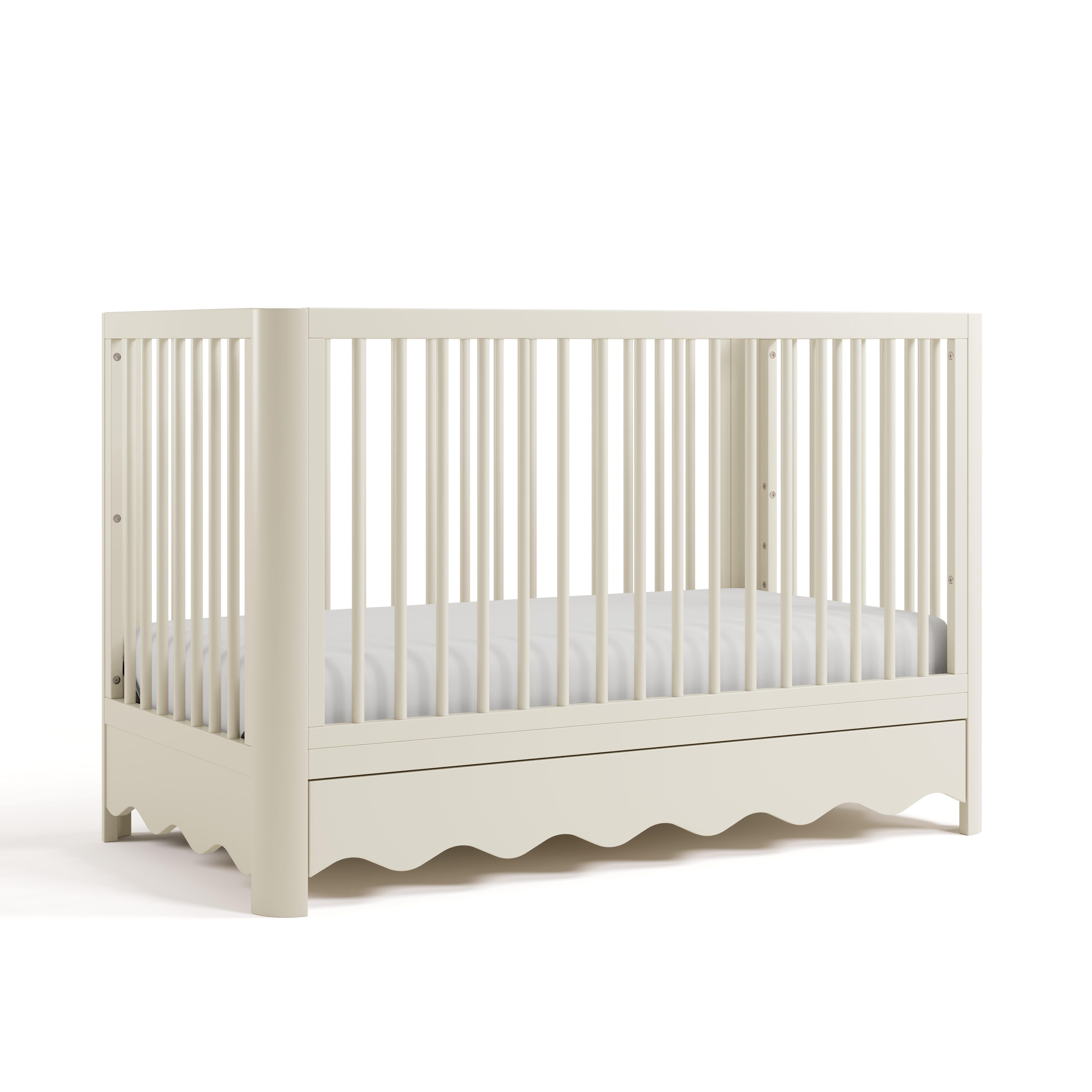 Storkcraft Casablanca Deluxe 5-in-1 Convertible Crib with Storage Drawer, Frosted Oat, large
