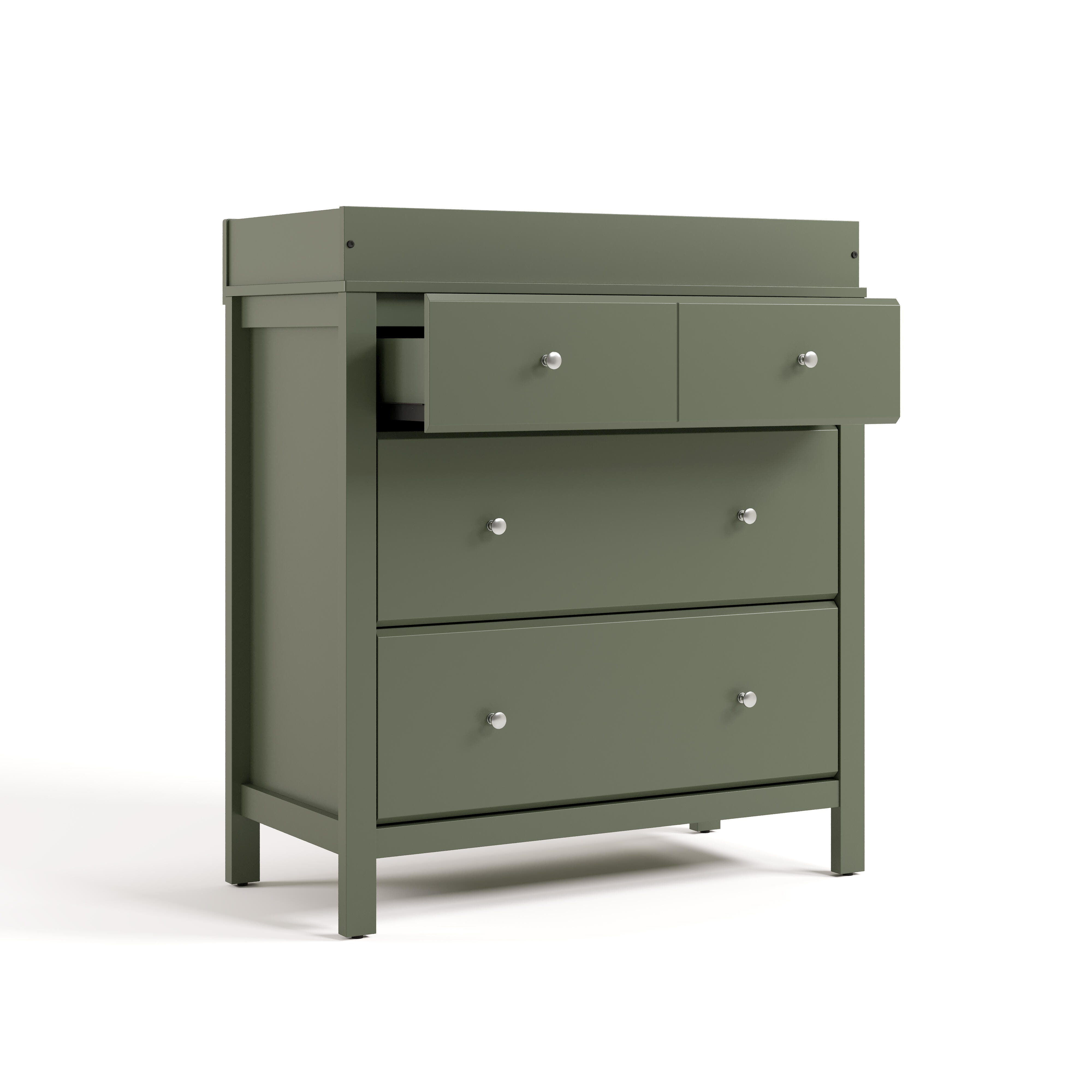 Storkcraft Horizon 3 Drawer Chest of Drawers, Olive, large