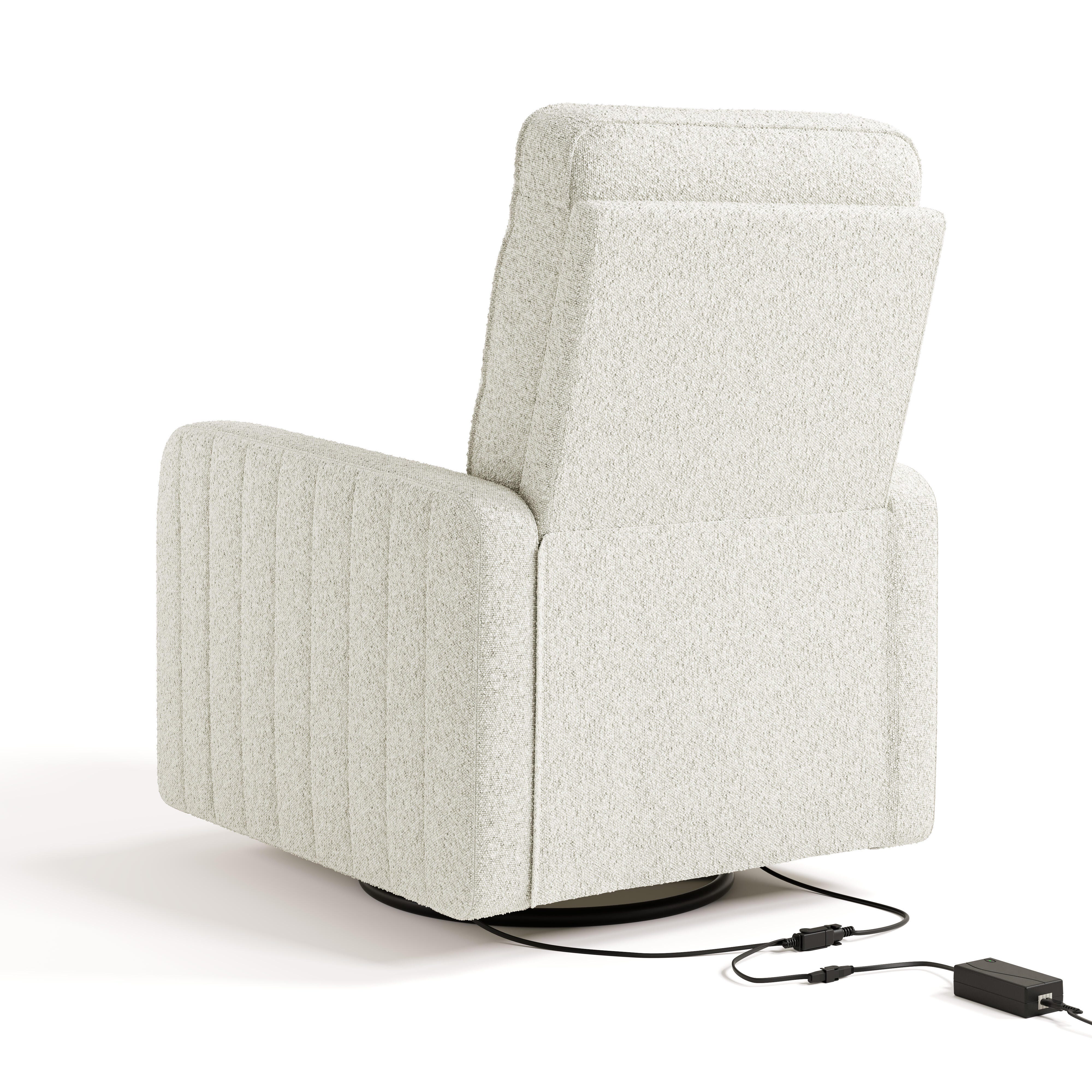 Storkcraft Kyoto Deluxe Power Swivel Glider Recliner, Ivory, large
