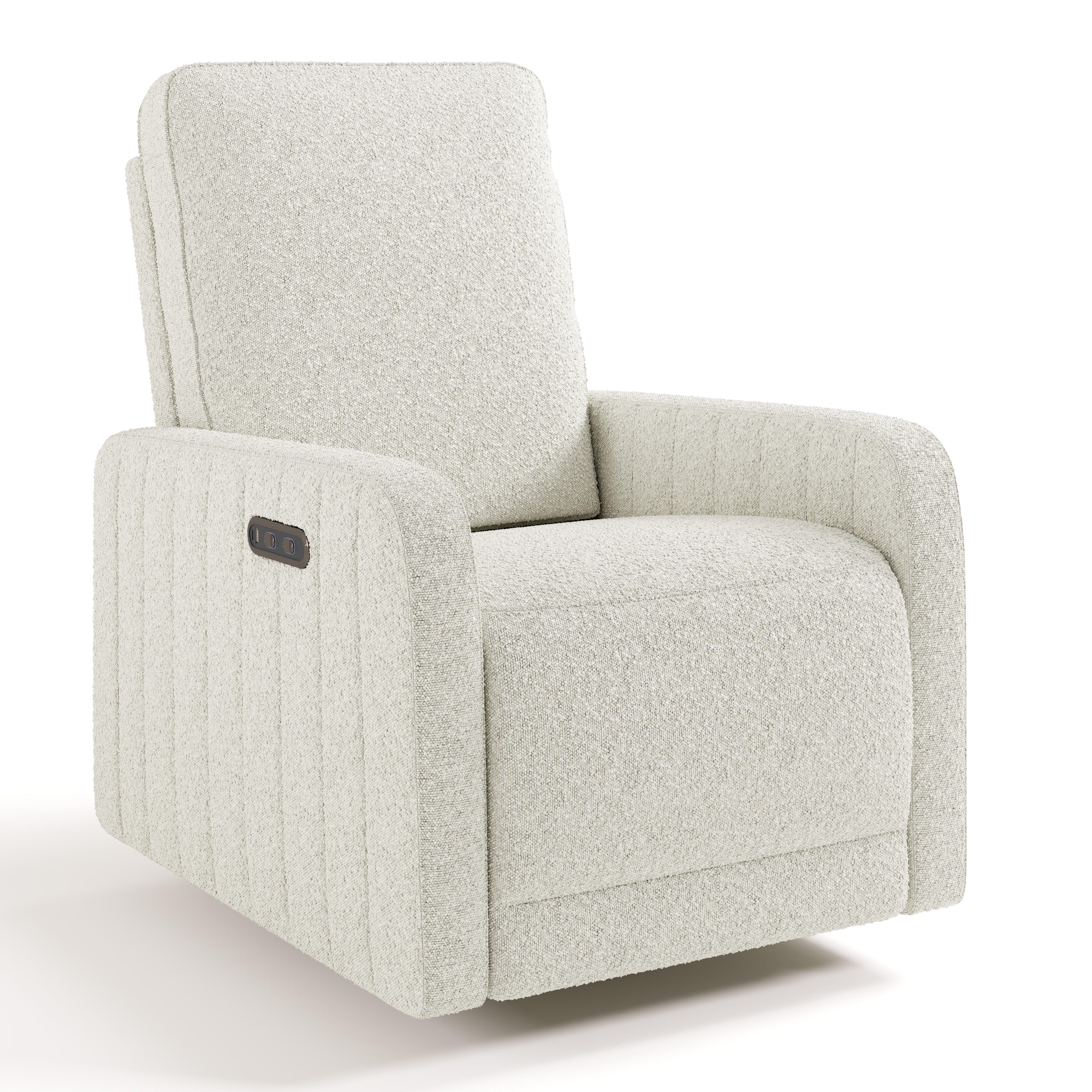 Storkcraft Kyoto Deluxe Power Swivel Glider Recliner, Ivory, large