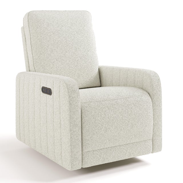 Storkcraft Kyoto Deluxe Power Swivel Glider Recliner, Ivory