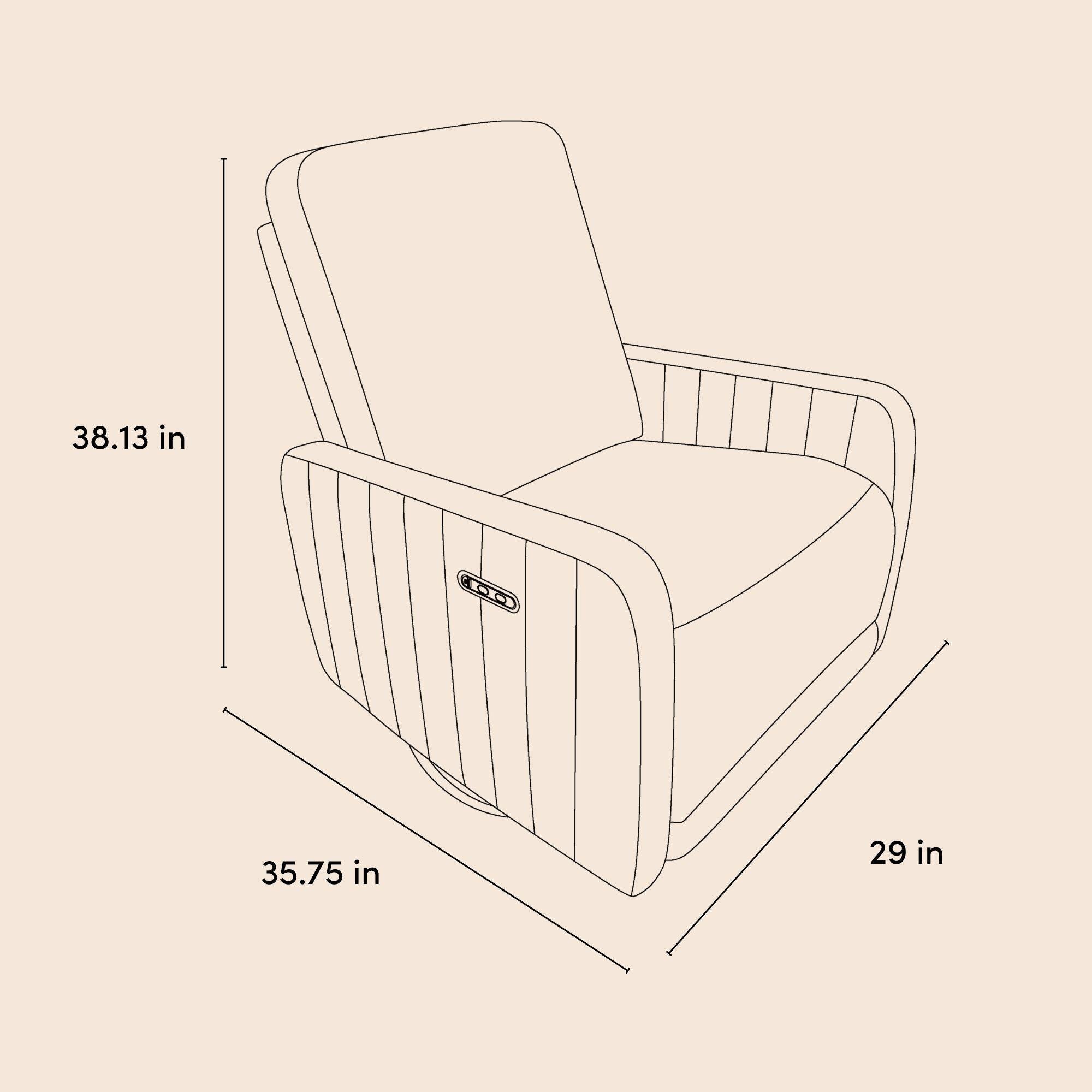 Storkcraft Kyoto Deluxe Power Swivel Glider Recliner, Ivory, large