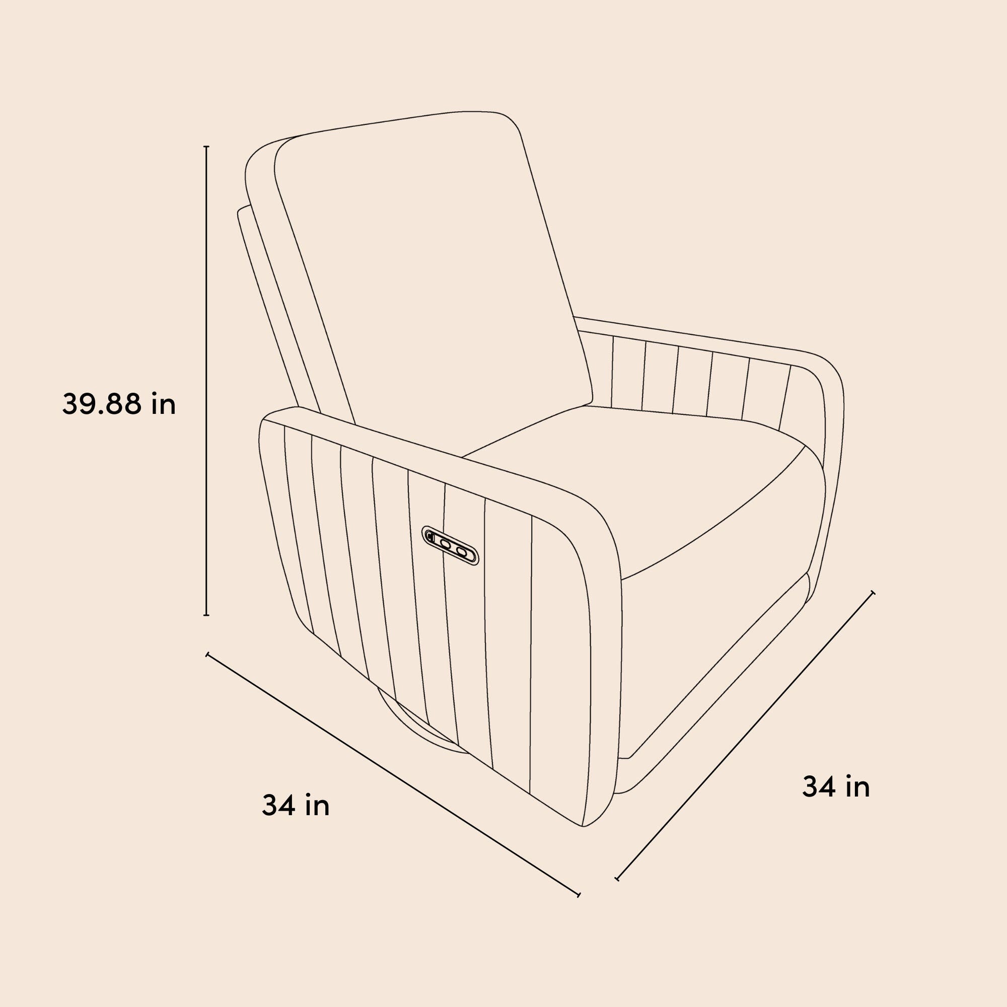 Storkcraft Kyoto Deluxe Extra-Wide Power Swivel Glider Recliner, Ivory, large