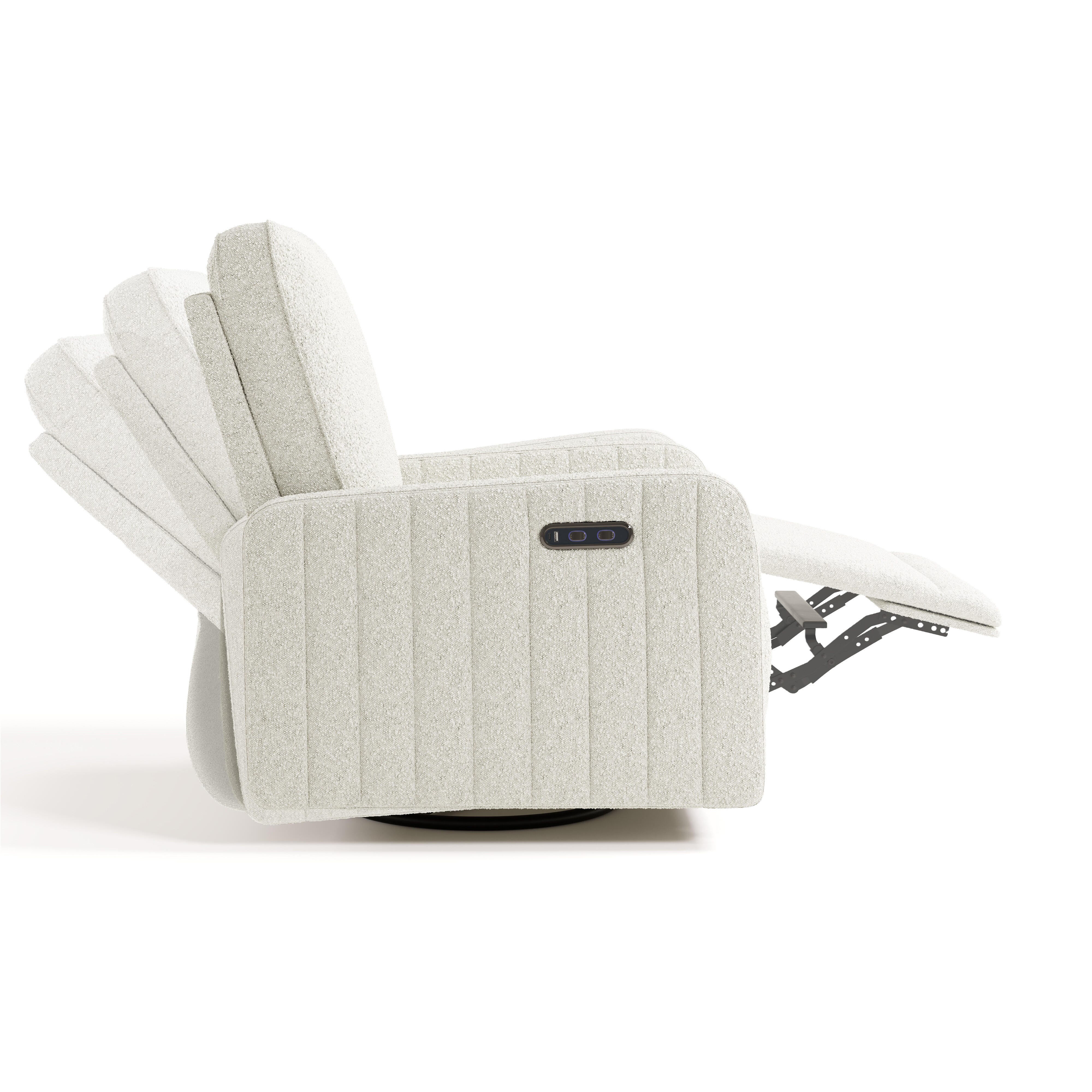 Storkcraft Kyoto Deluxe Extra-Wide Power Swivel Glider Recliner, Ivory, large