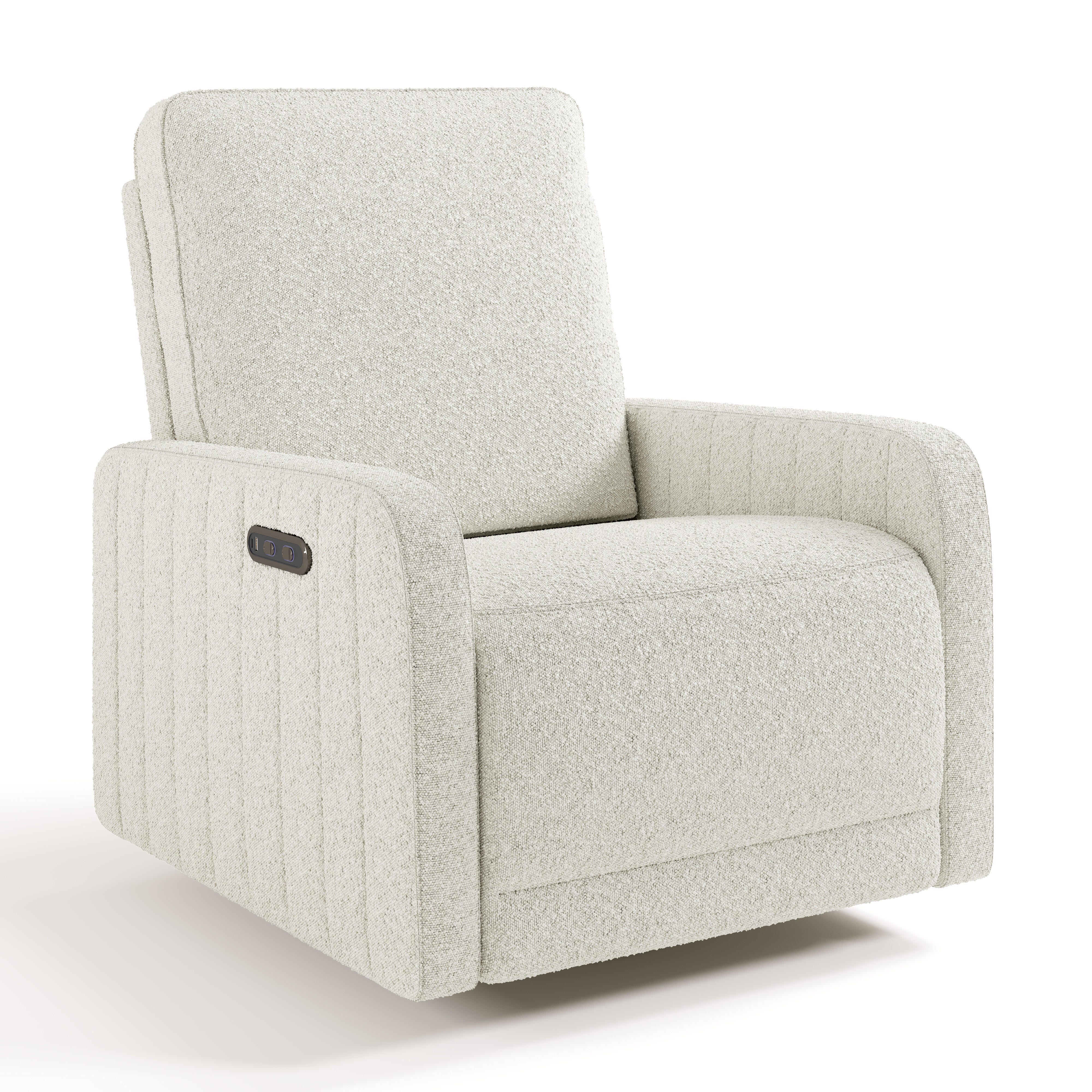 Storkcraft Kyoto Deluxe Extra-Wide Power Swivel Glider Recliner, Ivory, large