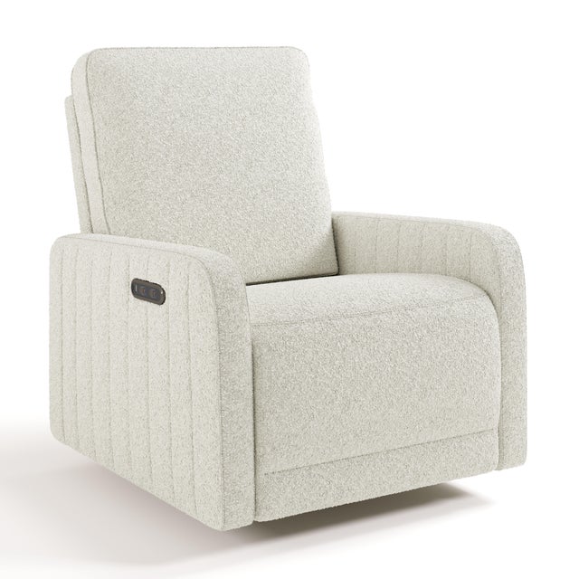 Storkcraft Kyoto Deluxe Extra-Wide Power Swivel Glider Recliner, Ivory