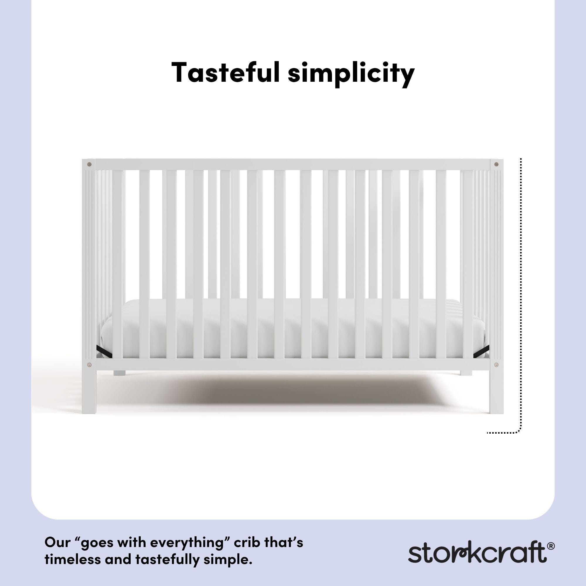 Storkcraft Morningside 5-in-1 Convertible Crib, White, large