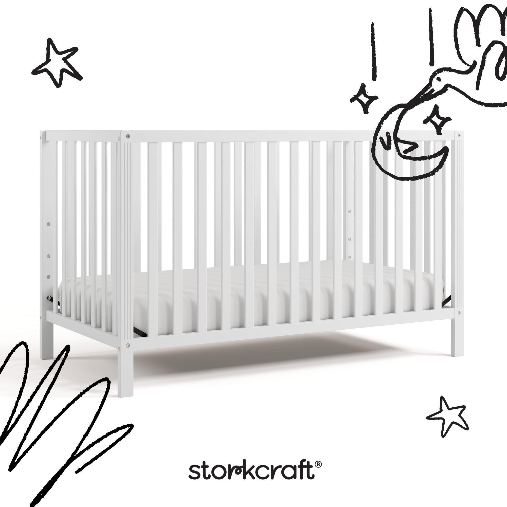 Storkcraft Morningside 5-in-1 Convertible Crib, White, large