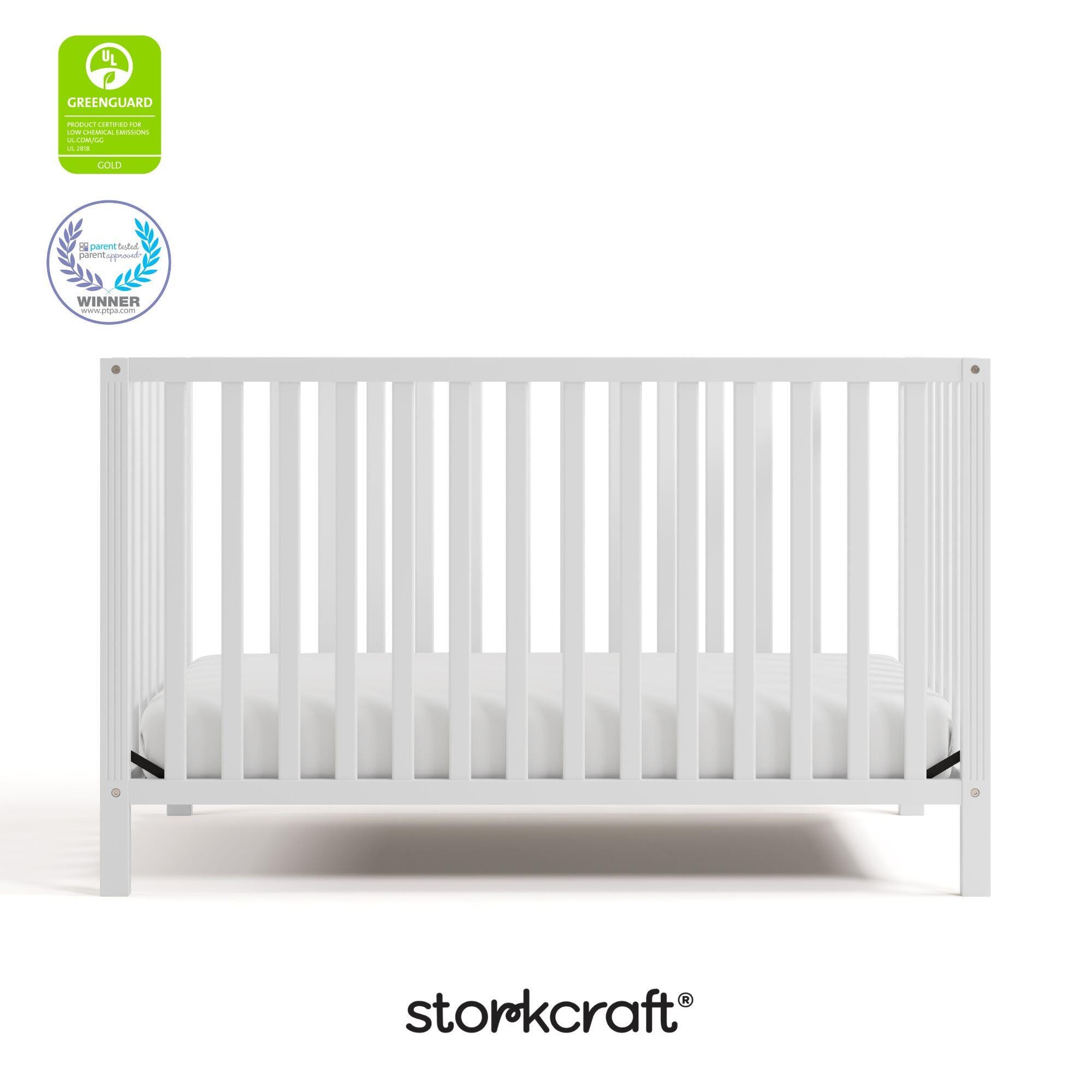 Storkcraft Morningside 5-in-1 Convertible Crib, White, large