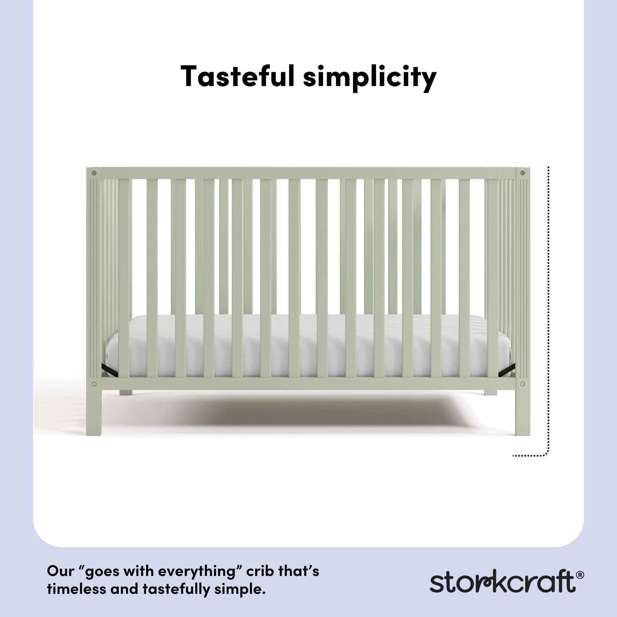 Storkcraft Morningside 5-in-1 Convertible Crib, Sage, large