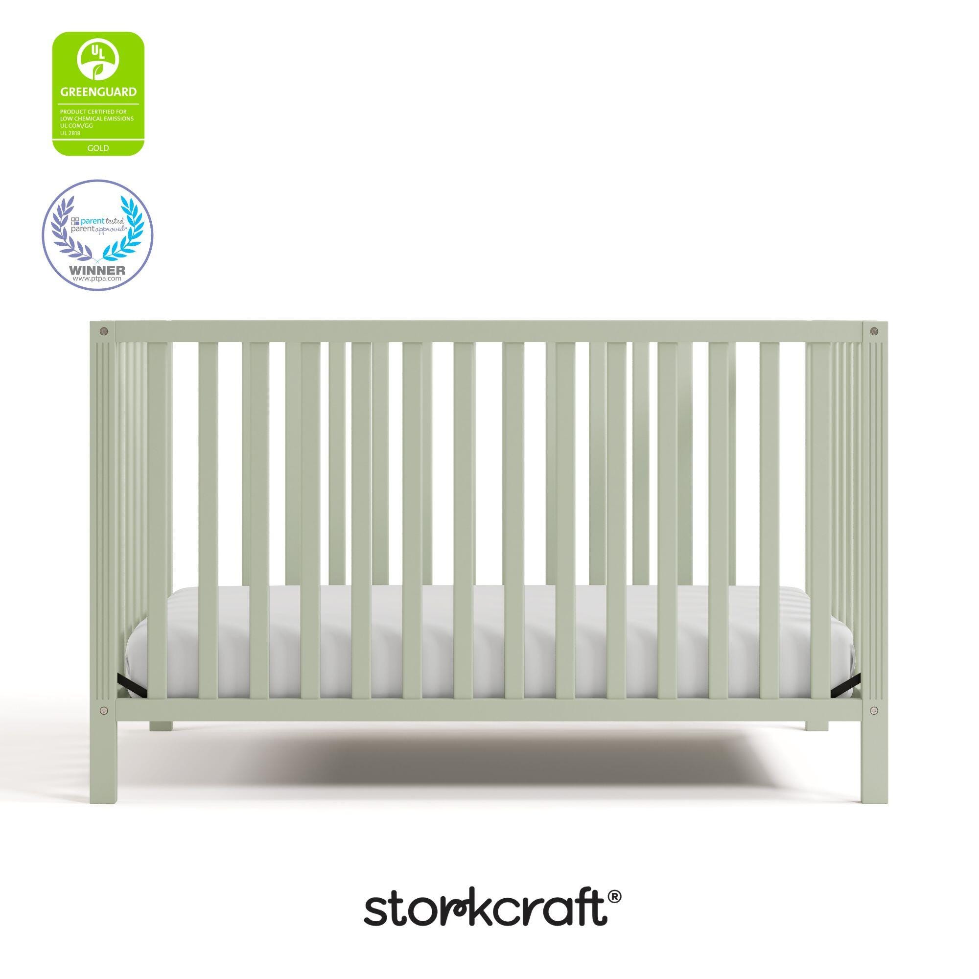 Storkcraft Morningside 5-in-1 Convertible Crib, Sage, large