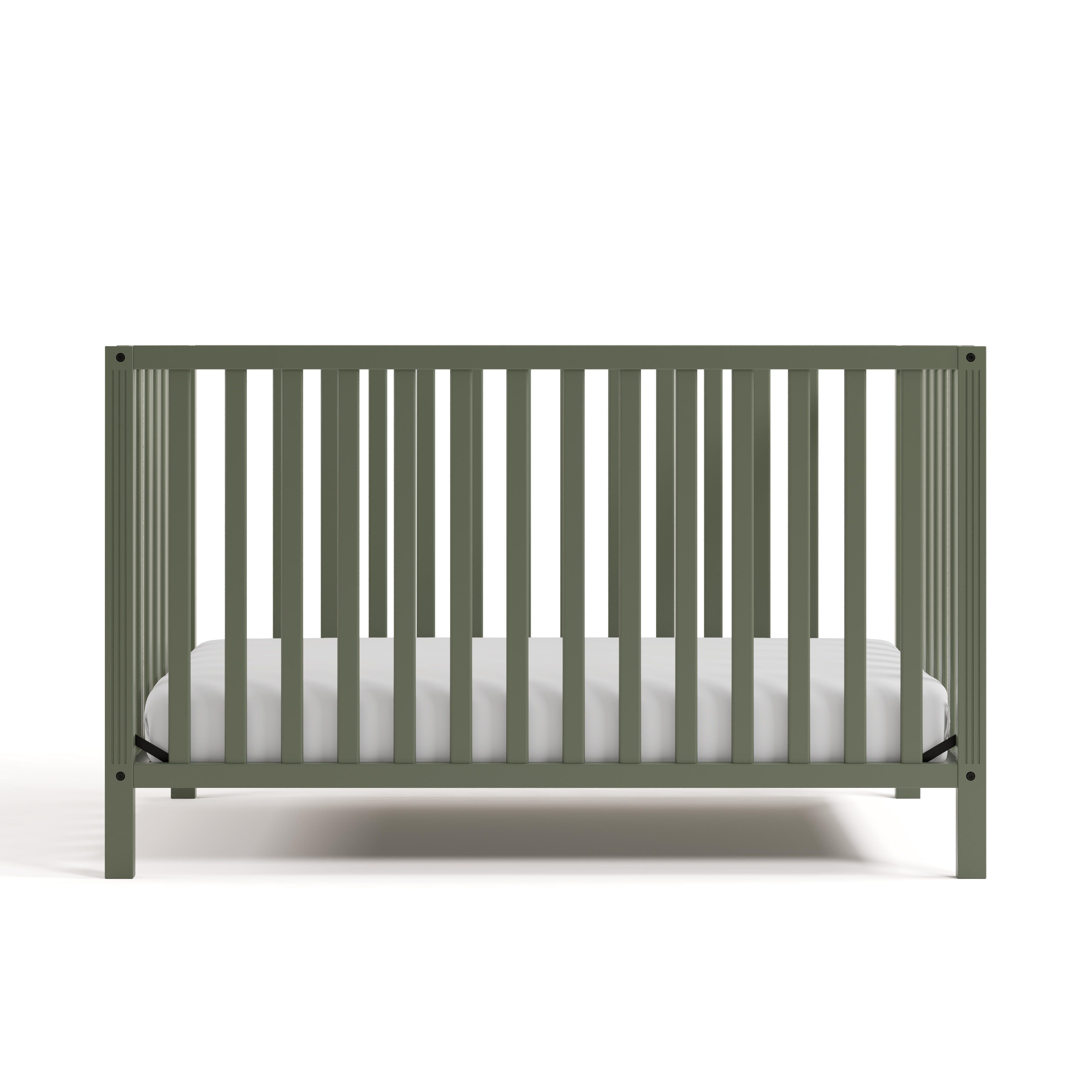 Storkcraft Morningside 5-in-1 Convertible Crib, Olive, large