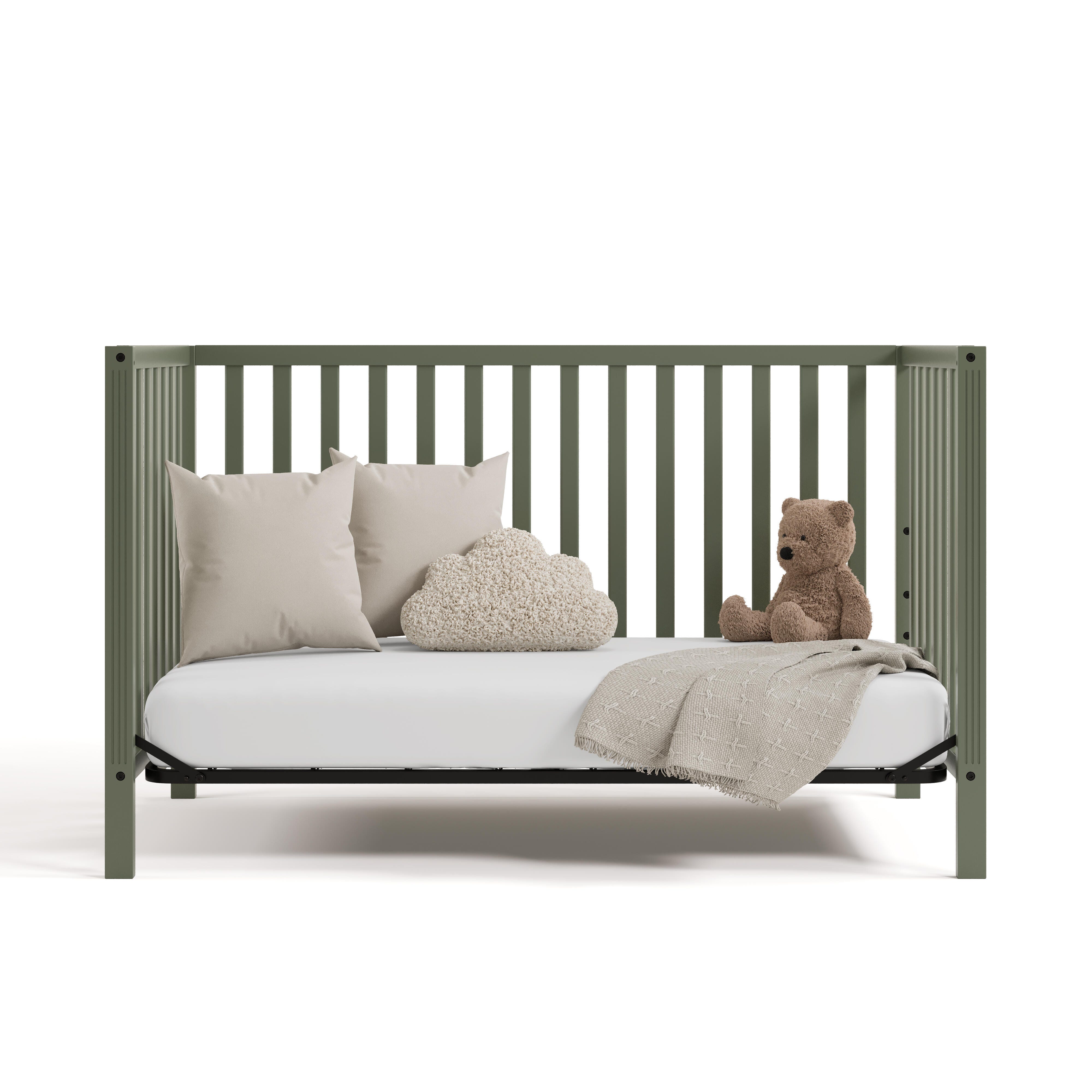 Storkcraft Morningside 5-in-1 Convertible Crib, Olive, large