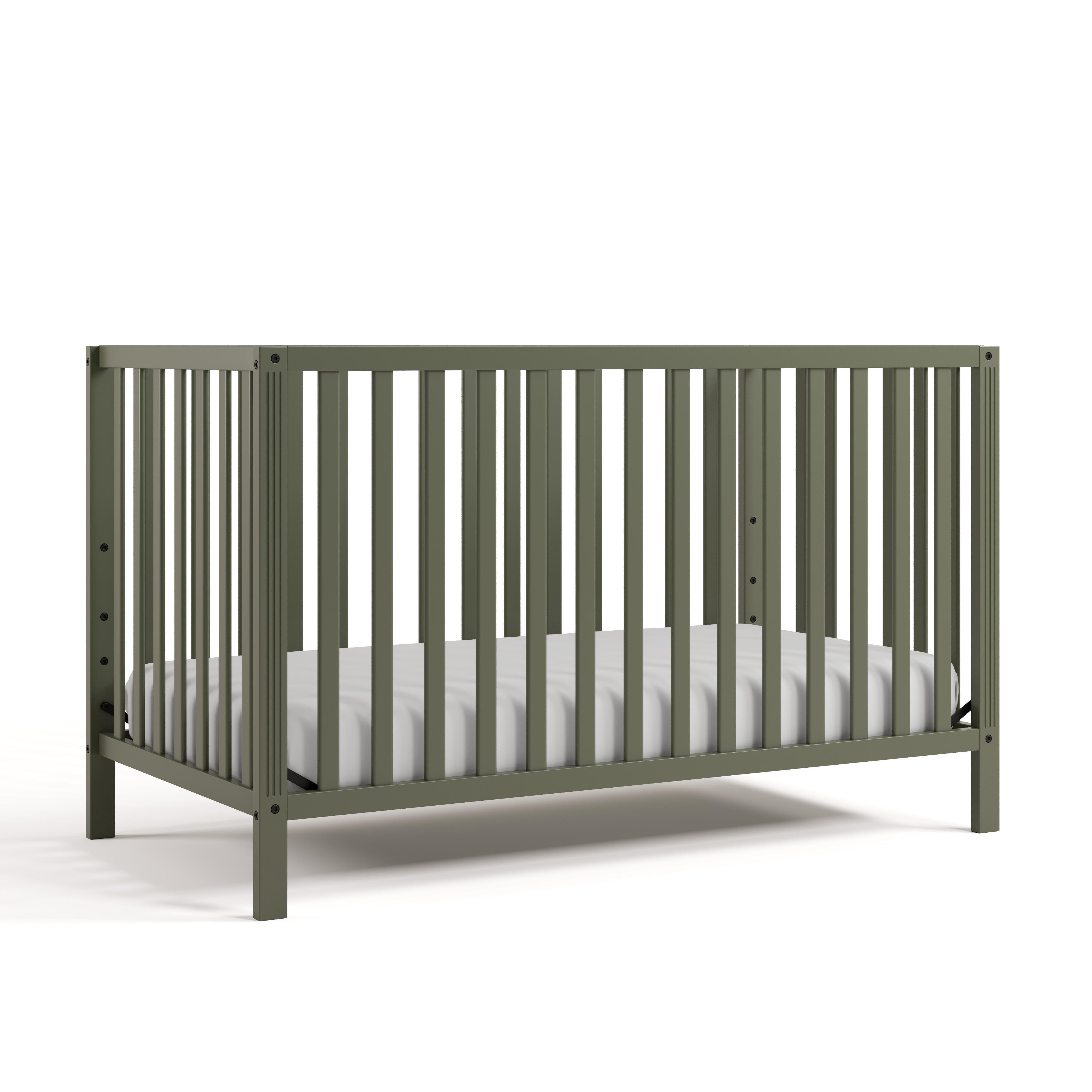 Storkcraft Morningside 5-in-1 Convertible Crib, Olive, large