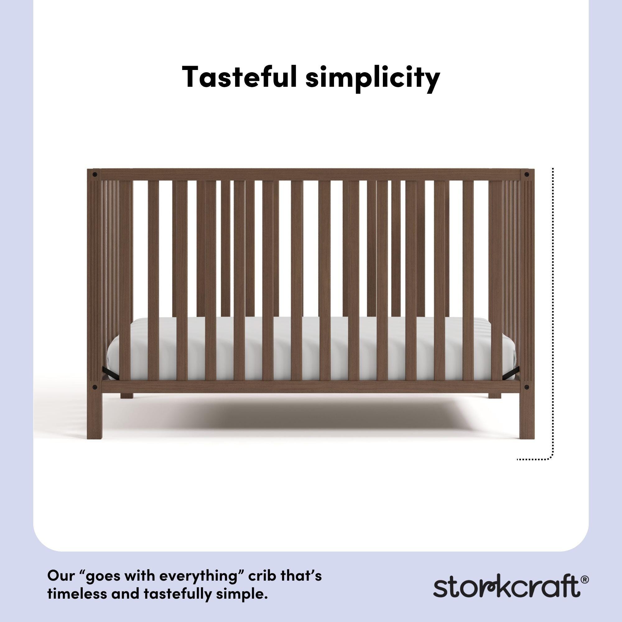 Storkcraft Morningside 5-in-1 Convertible Crib, Hazelnut, large