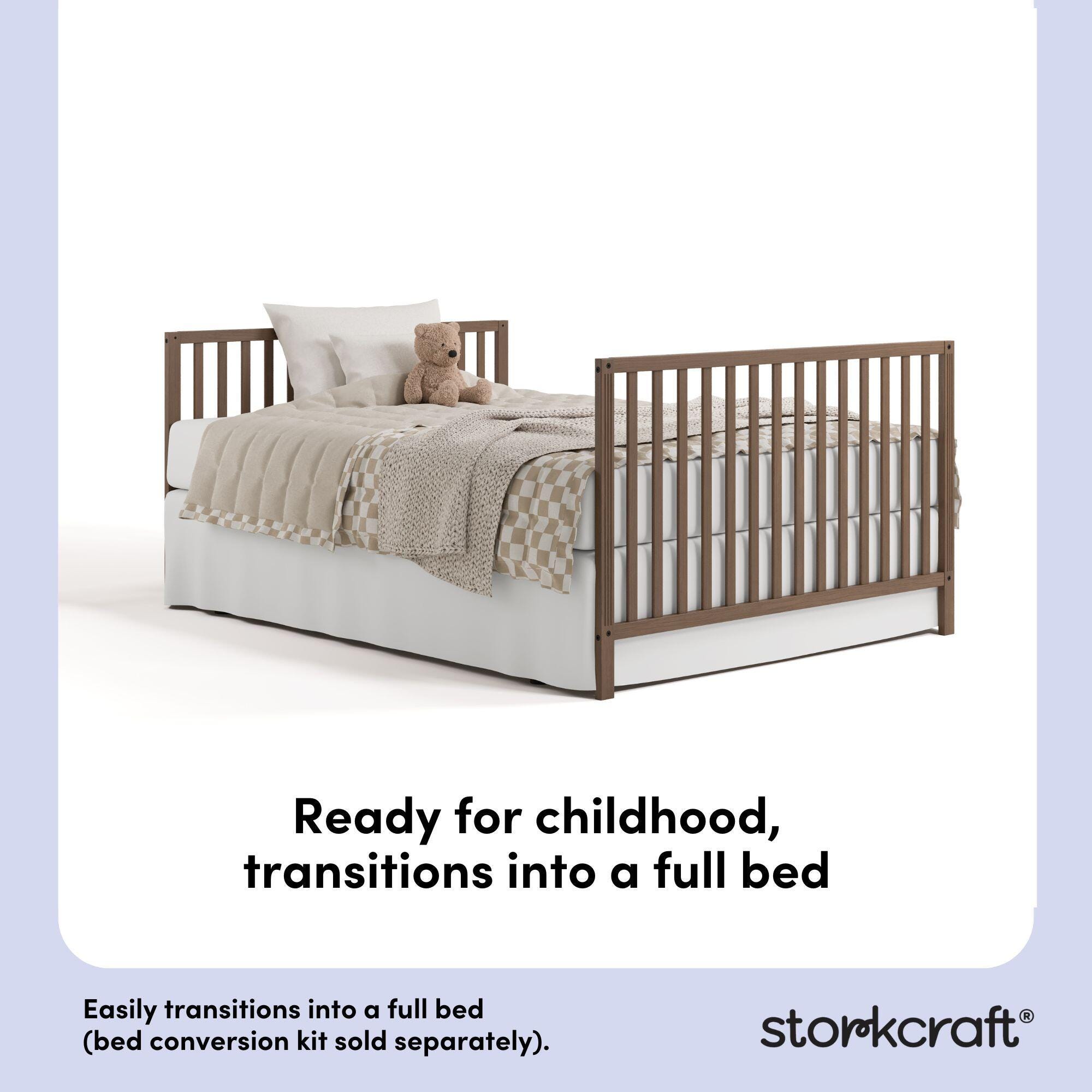 Storkcraft Morningside 5-in-1 Convertible Crib, Hazelnut, large