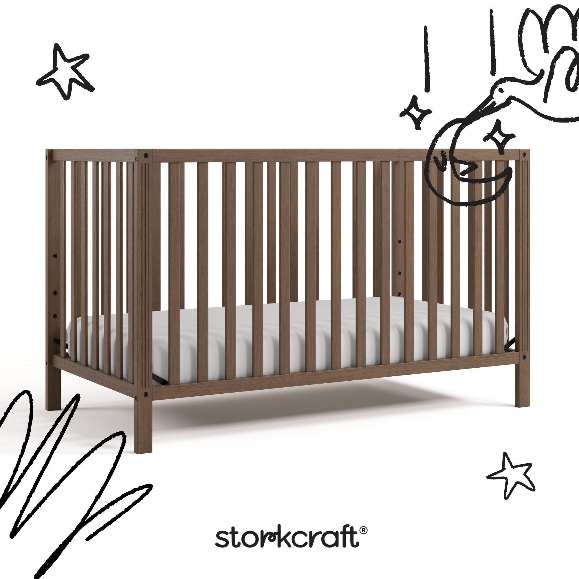 Storkcraft Morningside 5-in-1 Convertible Crib, Hazelnut, large