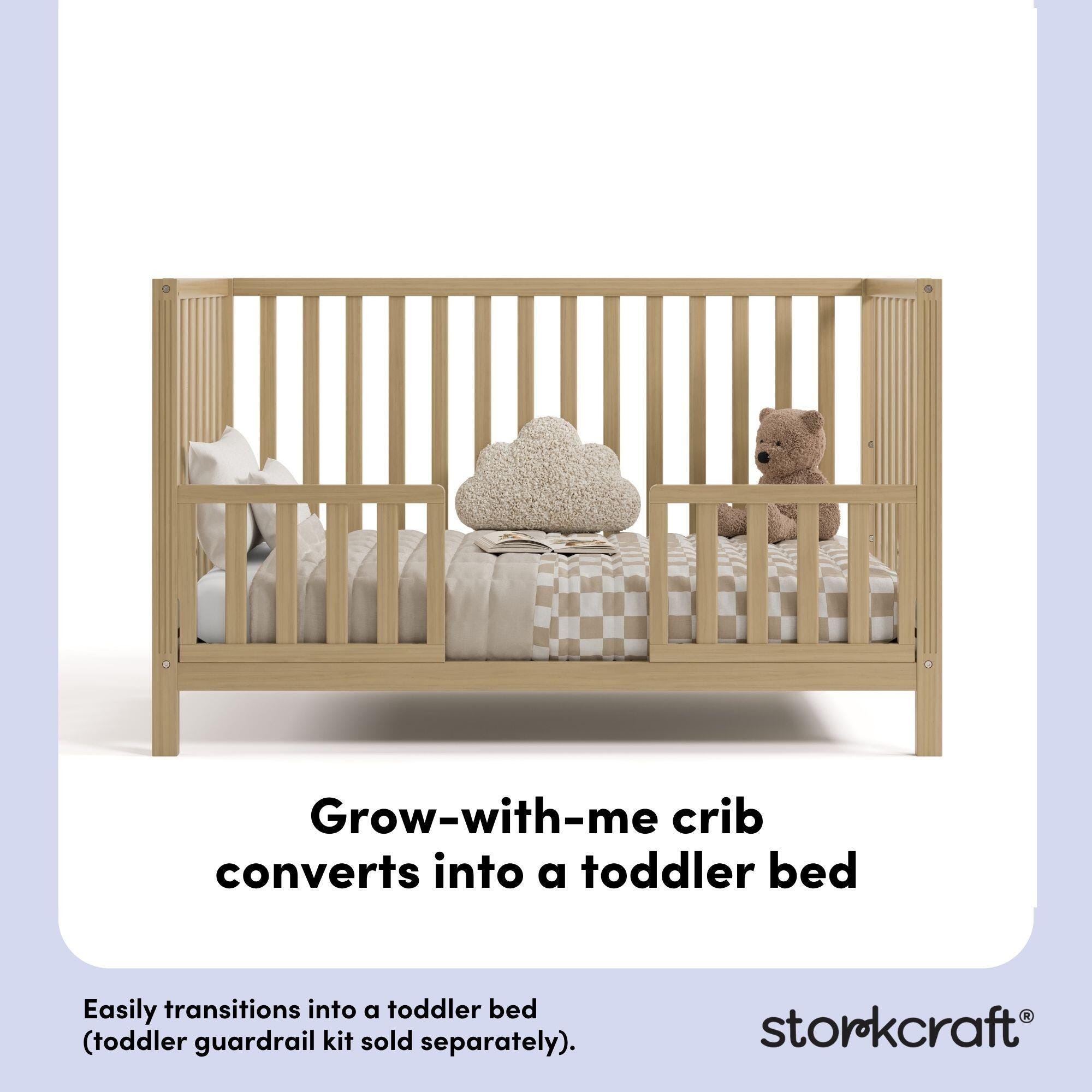 Storkcraft Morningside 5-in-1 Convertible Crib, Driftwood, large