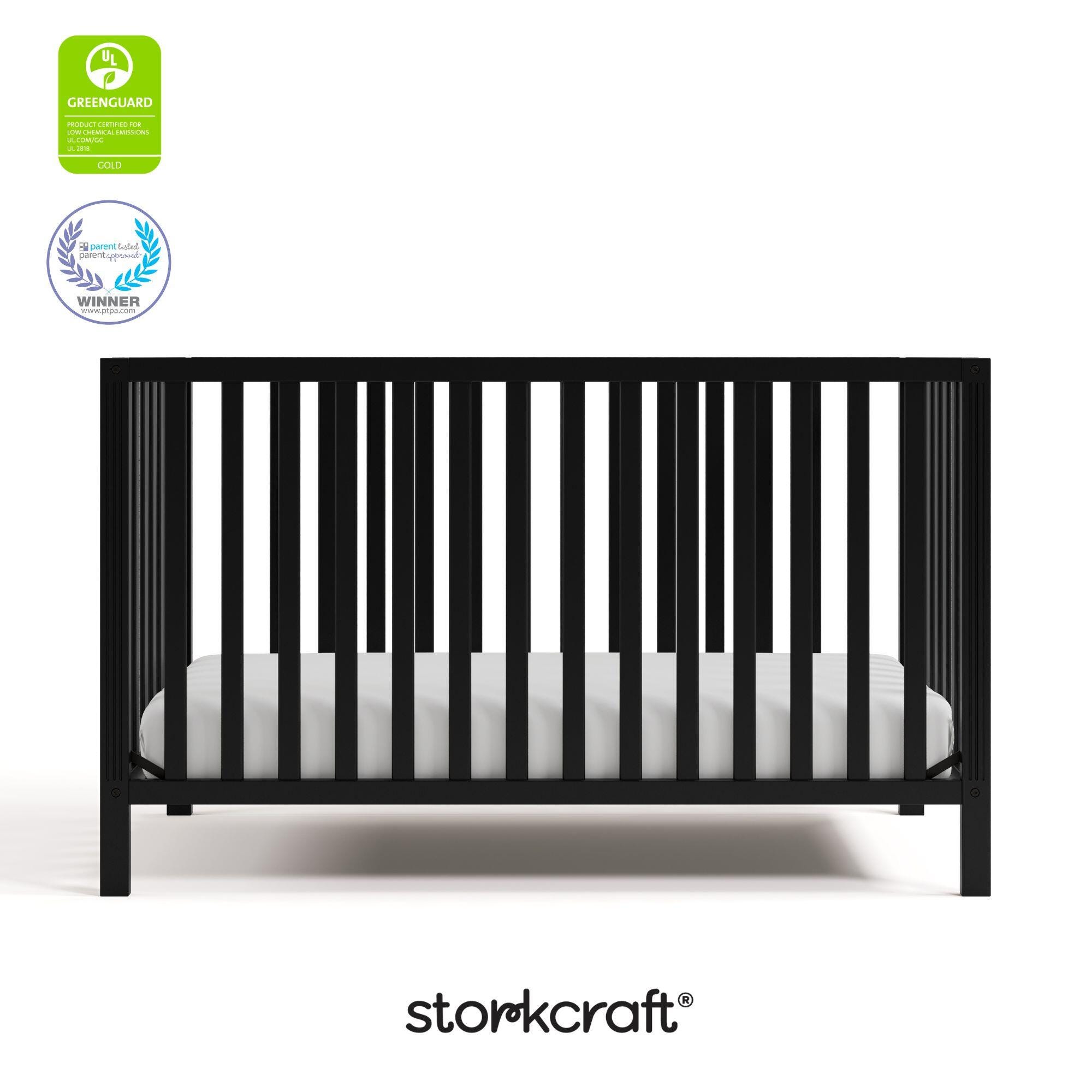 Storkcraft Morningside 5-in-1 Convertible Crib, Black, large